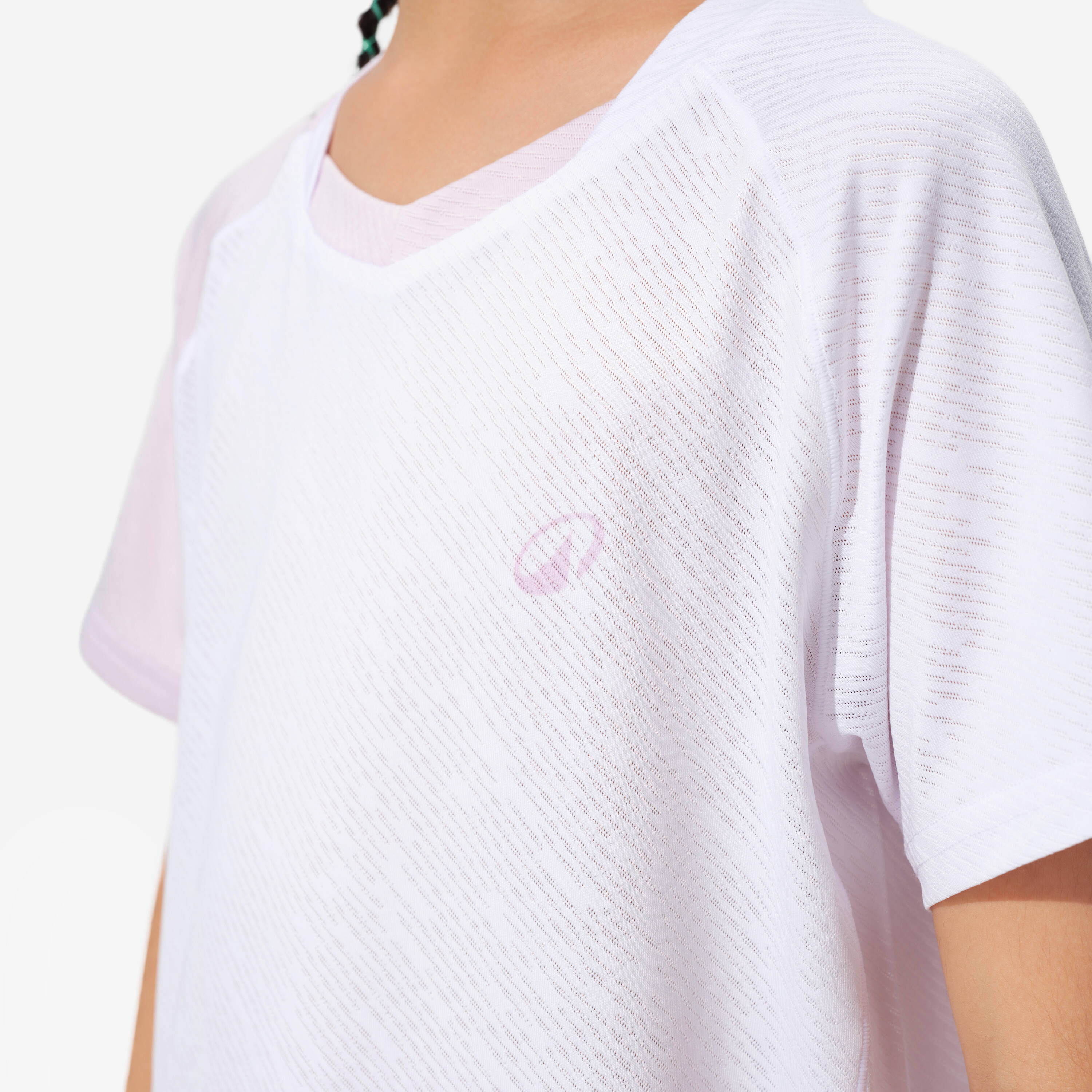 LITE Badminton T-shirt 560 Junior Lilac White -  5