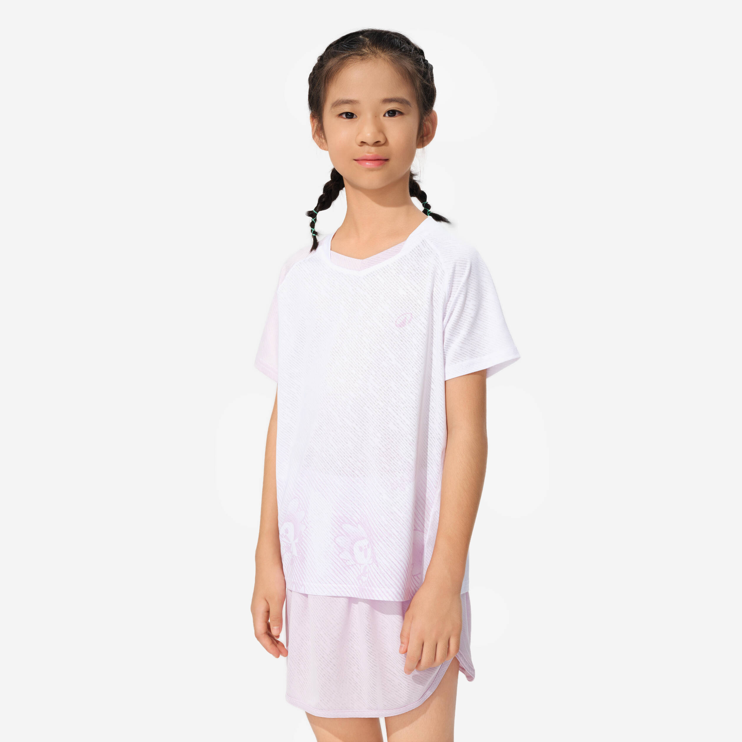 LITE Badminton T-shirt 560 Junior Lilac White