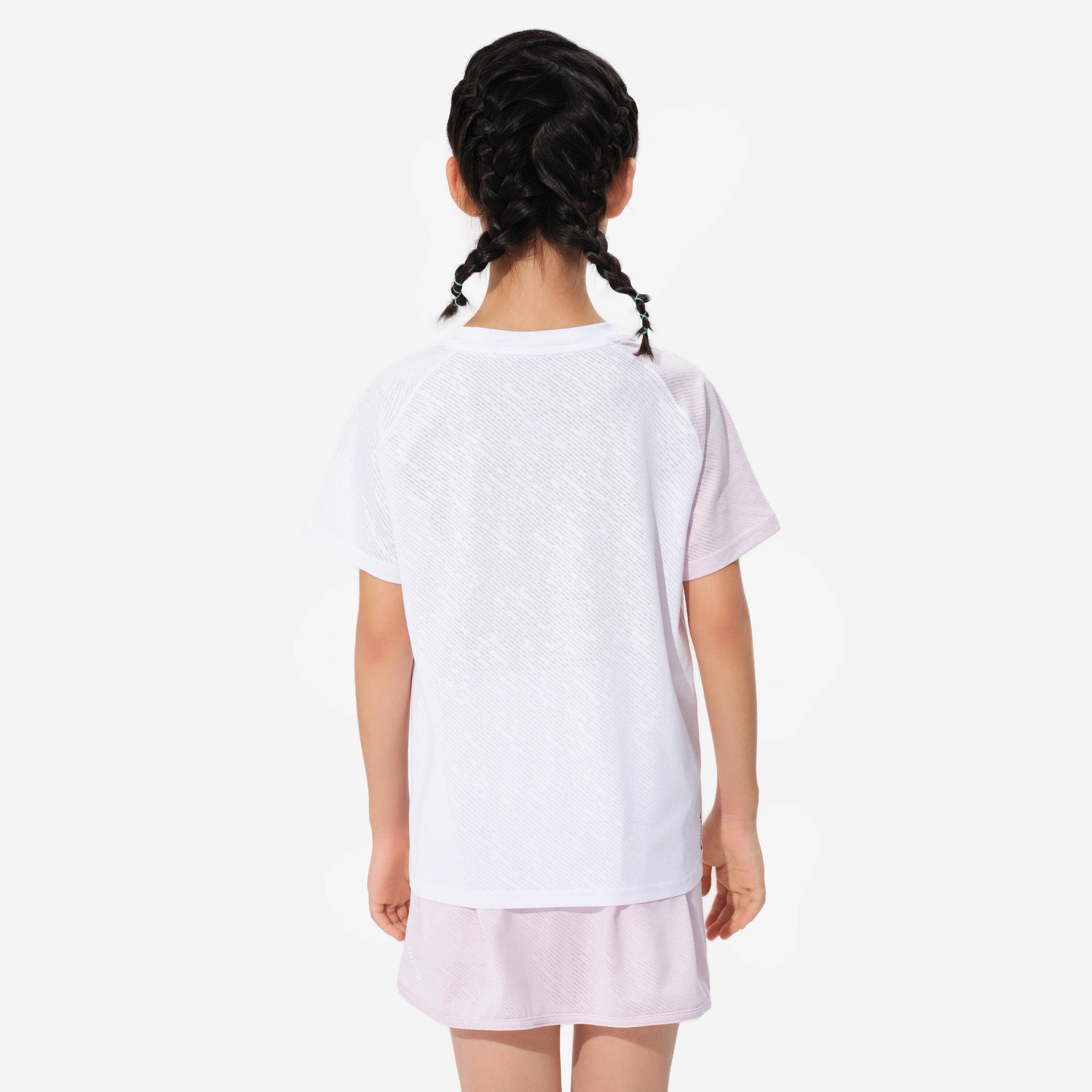 LITE Badminton T-shirt 560 Junior Lilac White -  4