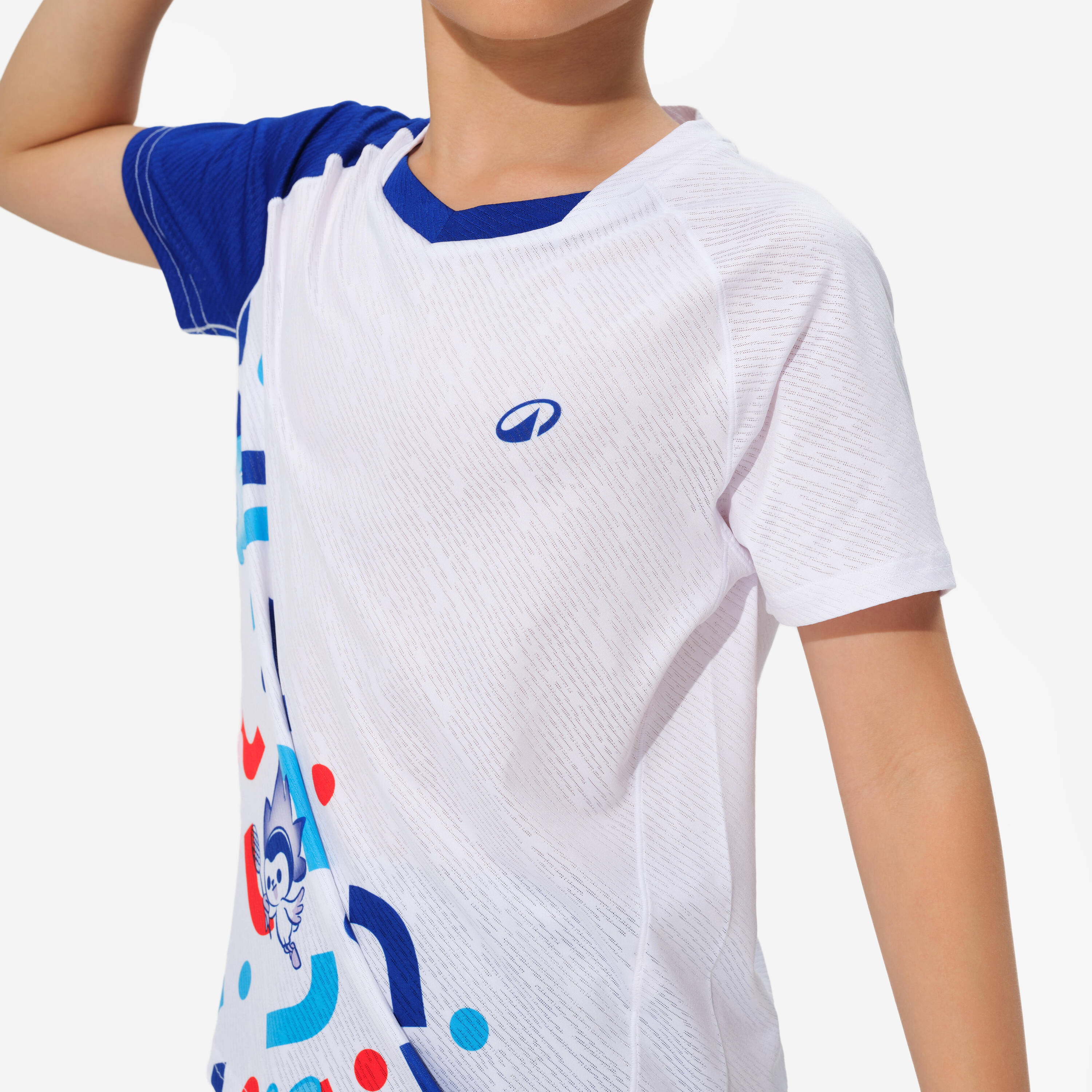 LITE Badminton T-shirt 560 Junior Royal White -  3