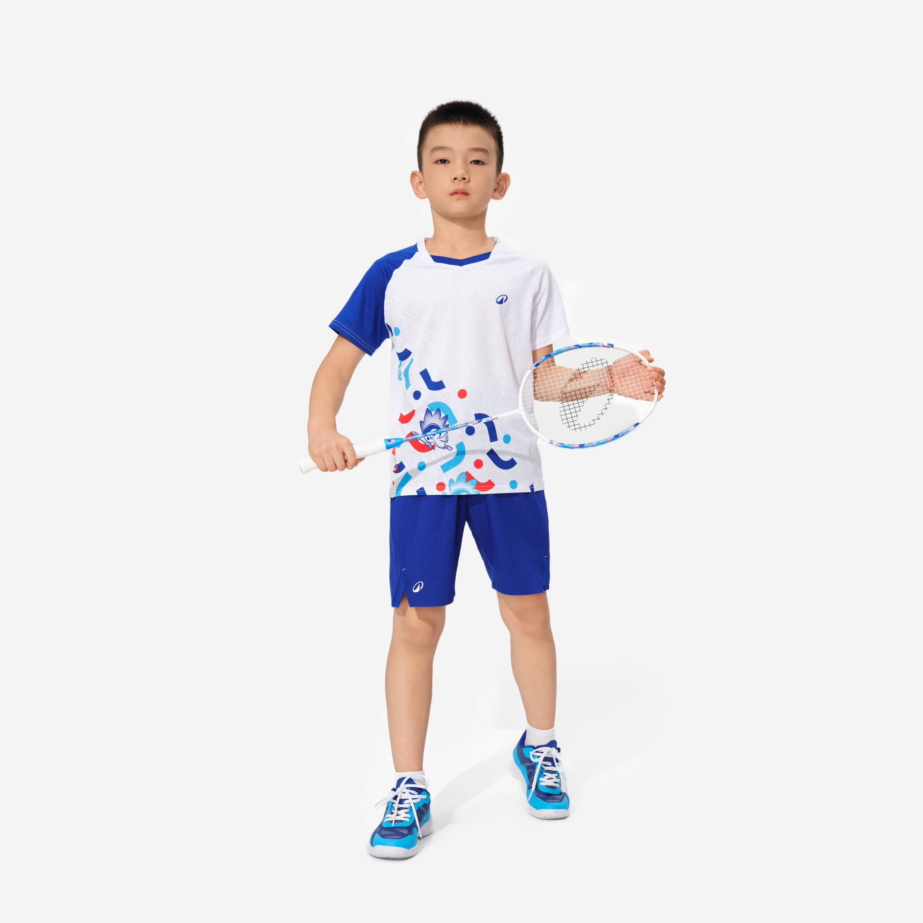 LITE Badminton T-shirt 560 Junior Royal White -  2