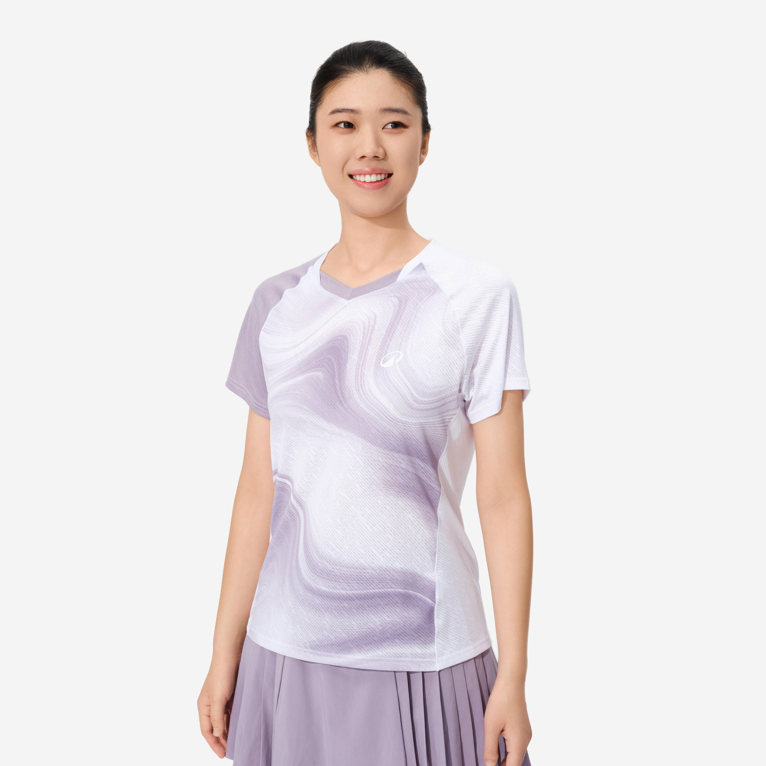 LITE Badminton T-shirt 560 Women Mauve White -  1