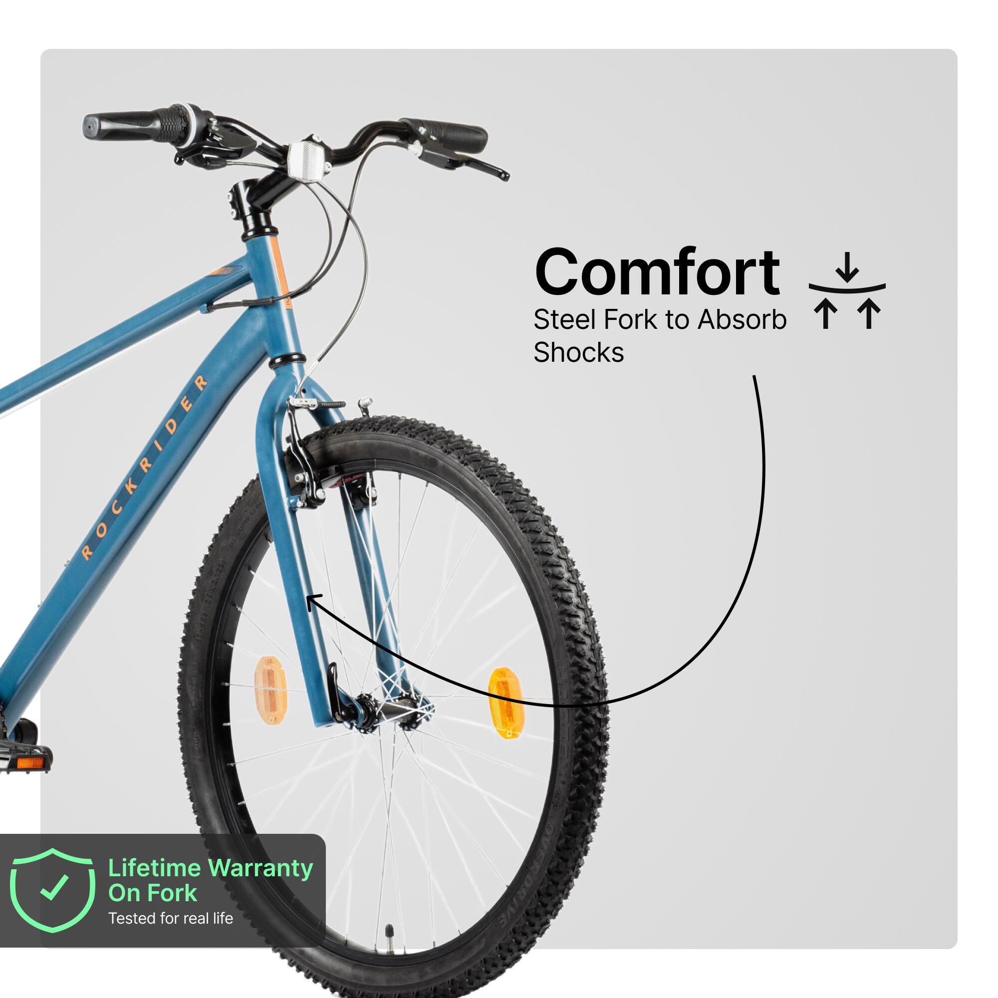 Mountain Bike Rockrider ST30 - 7 Speed, MTB Tyres, Unisex Frame, V-Brakes