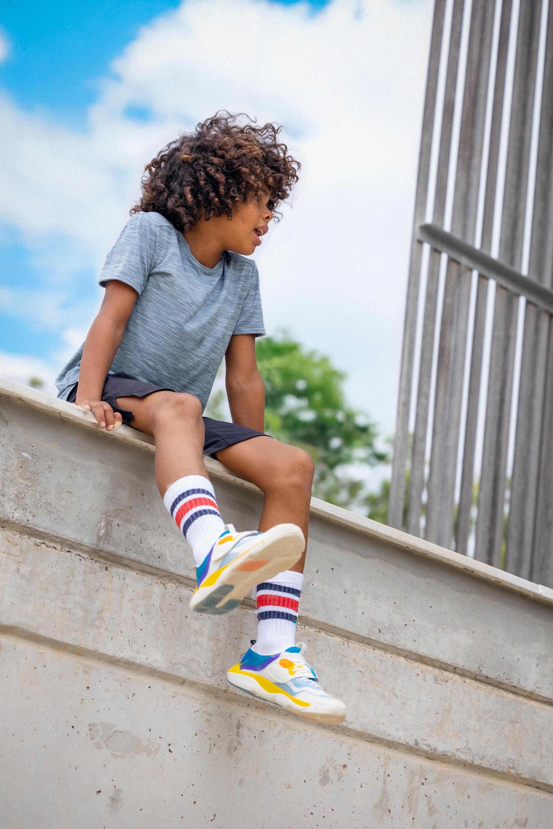 Kids' Unisex Easy-On Multisport Trainers Playful City Blue White