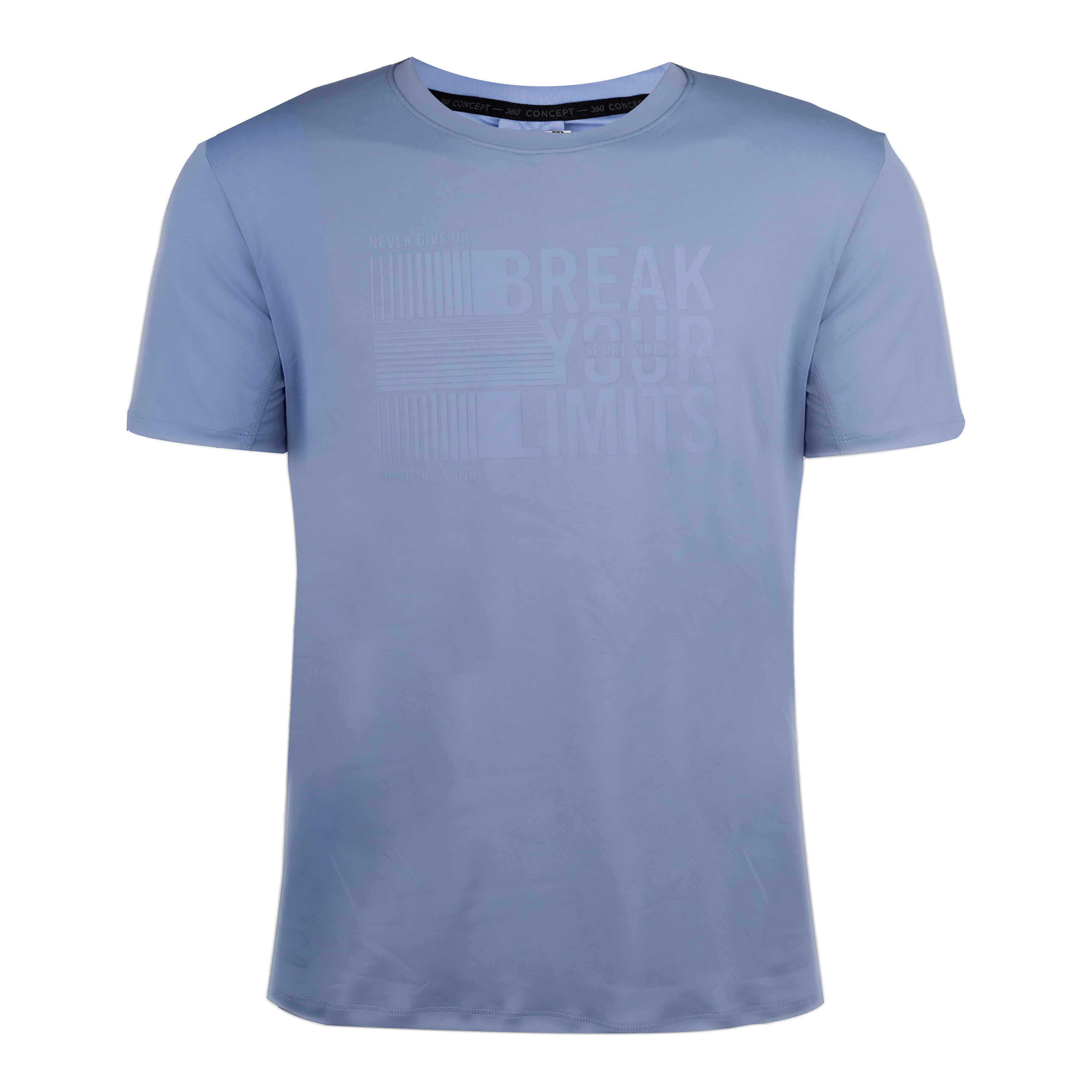 Men's Short-Sleeved Crew Neck Breathable Fitness T-Shirt - Twilight Blue
