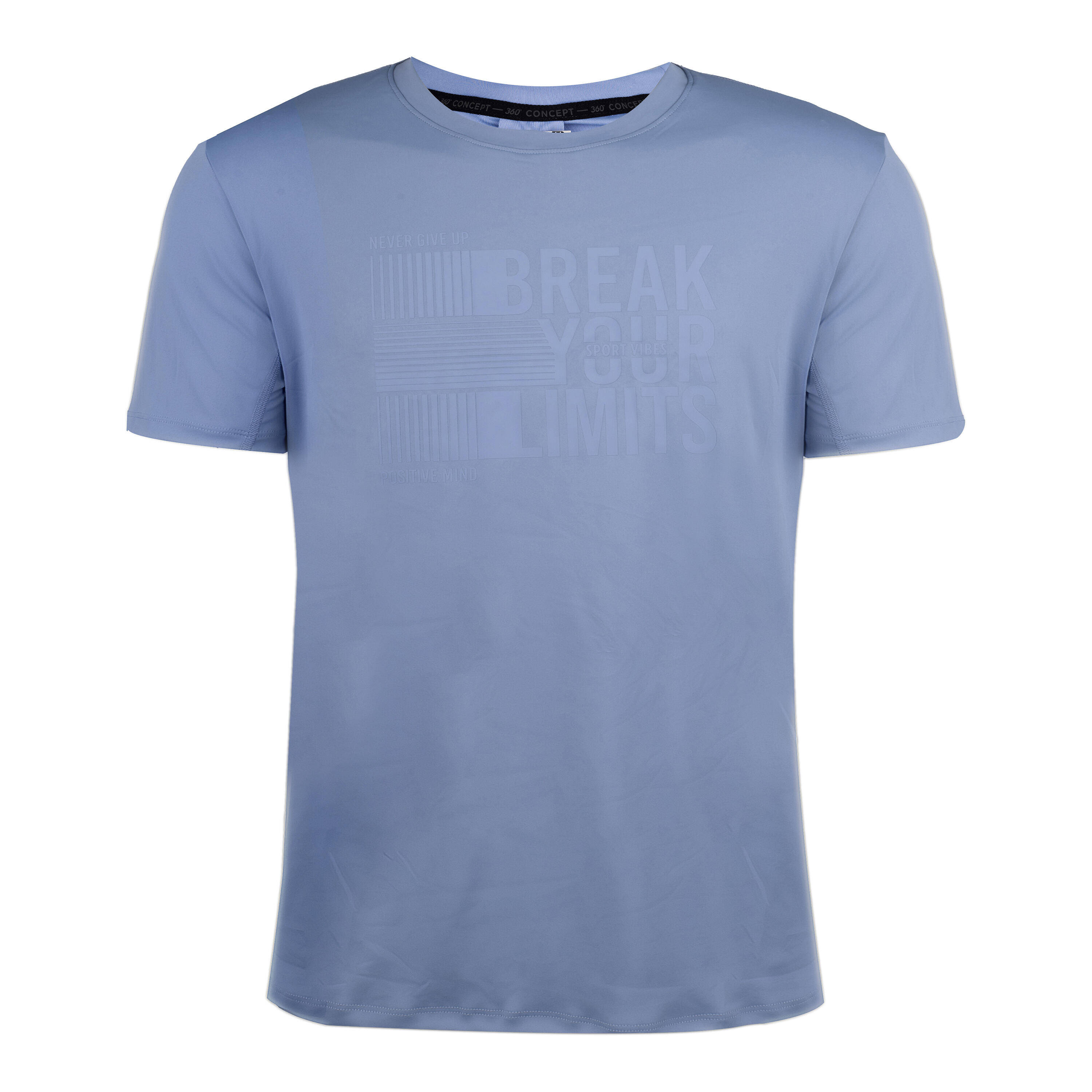 Men's Short-Sleeved Crew Neck Breathable Fitness T-Shirt - Twilight Blue -  1