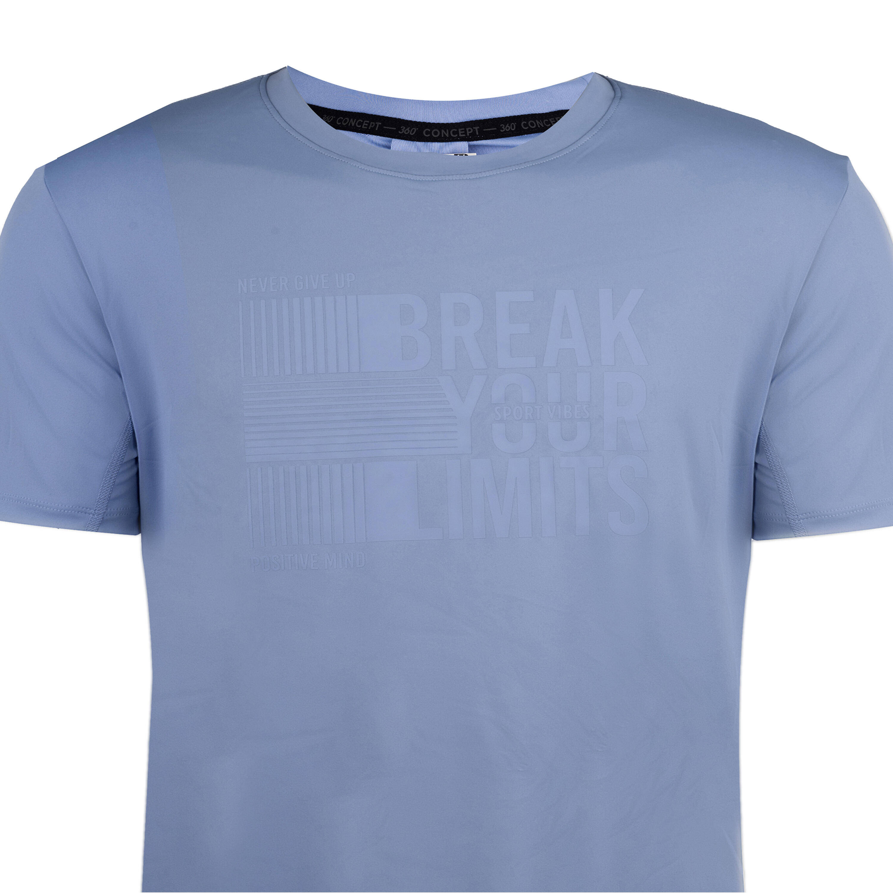 Men's Short-Sleeved Crew Neck Breathable Fitness T-Shirt - Twilight Blue -  2