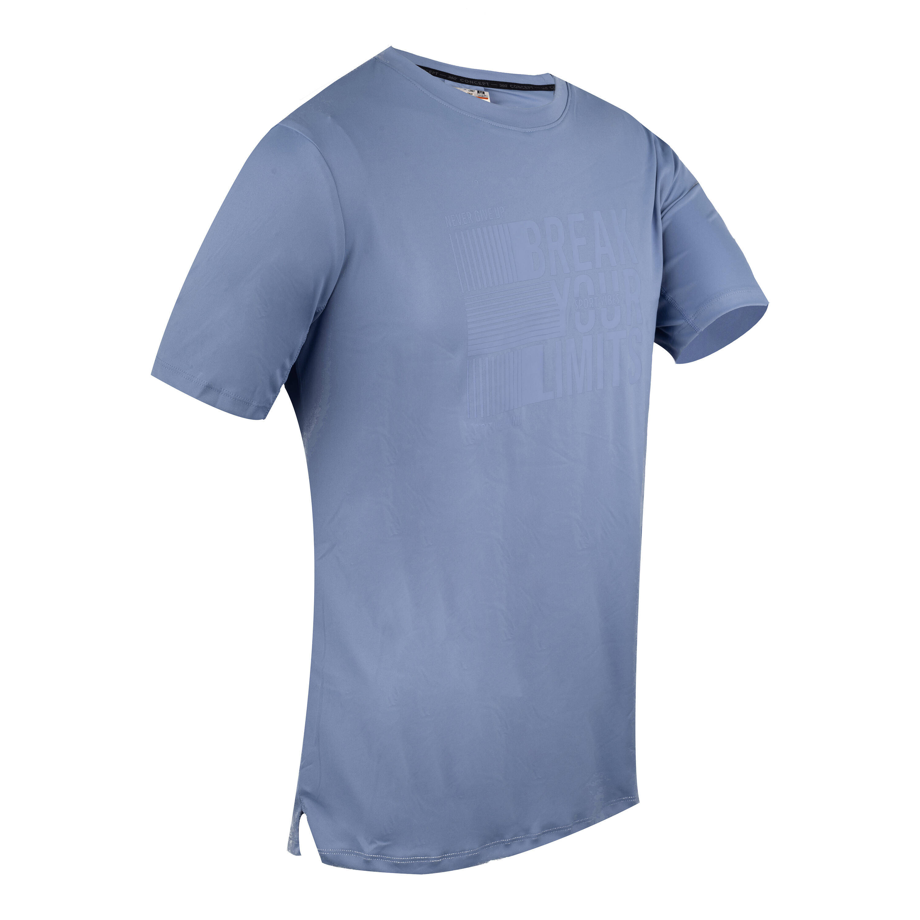 Men's Short-Sleeved Crew Neck Breathable Fitness T-Shirt - Twilight Blue -  4