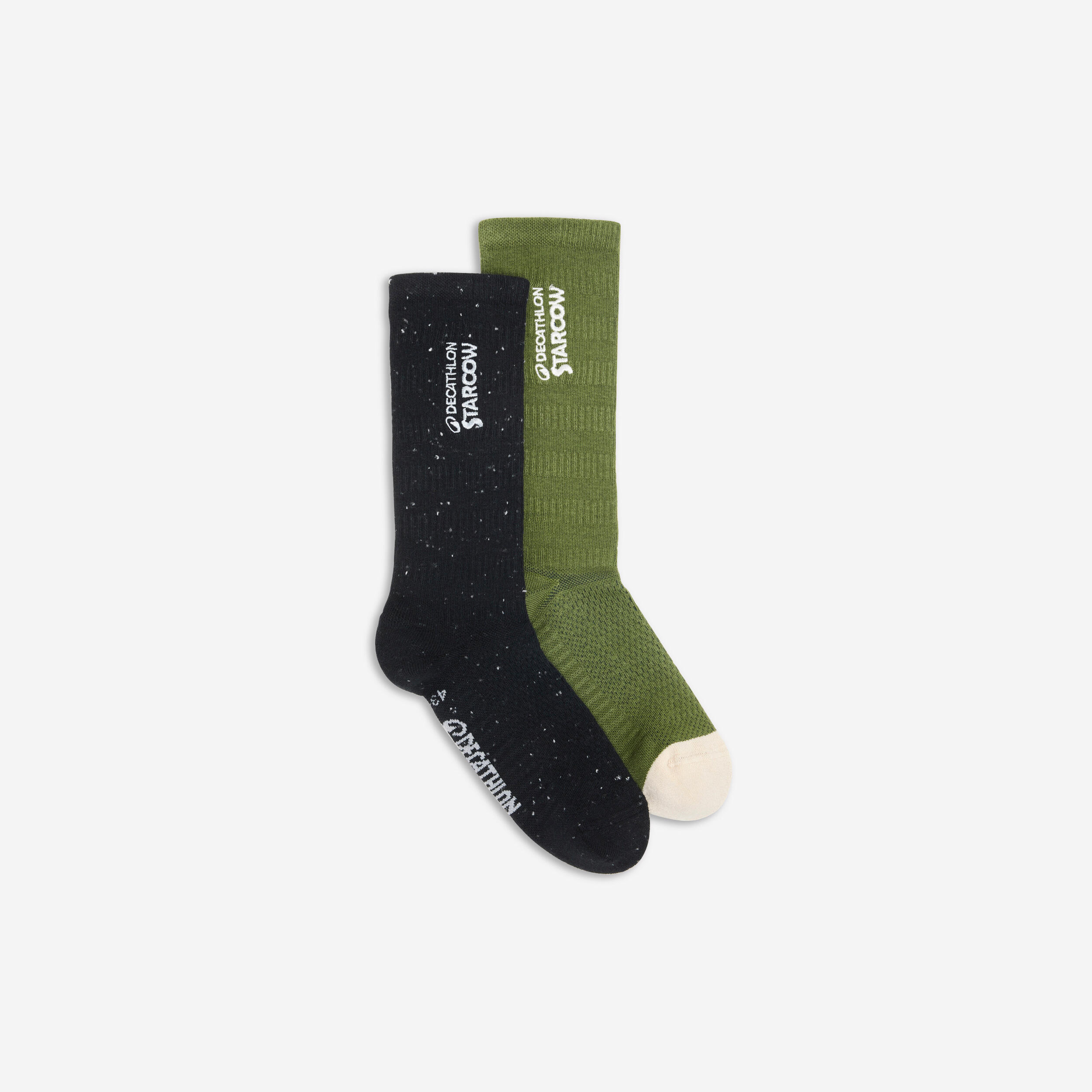 DECATHLON High Socks Decathlon x Starcow Twin-Pack - Black & Green