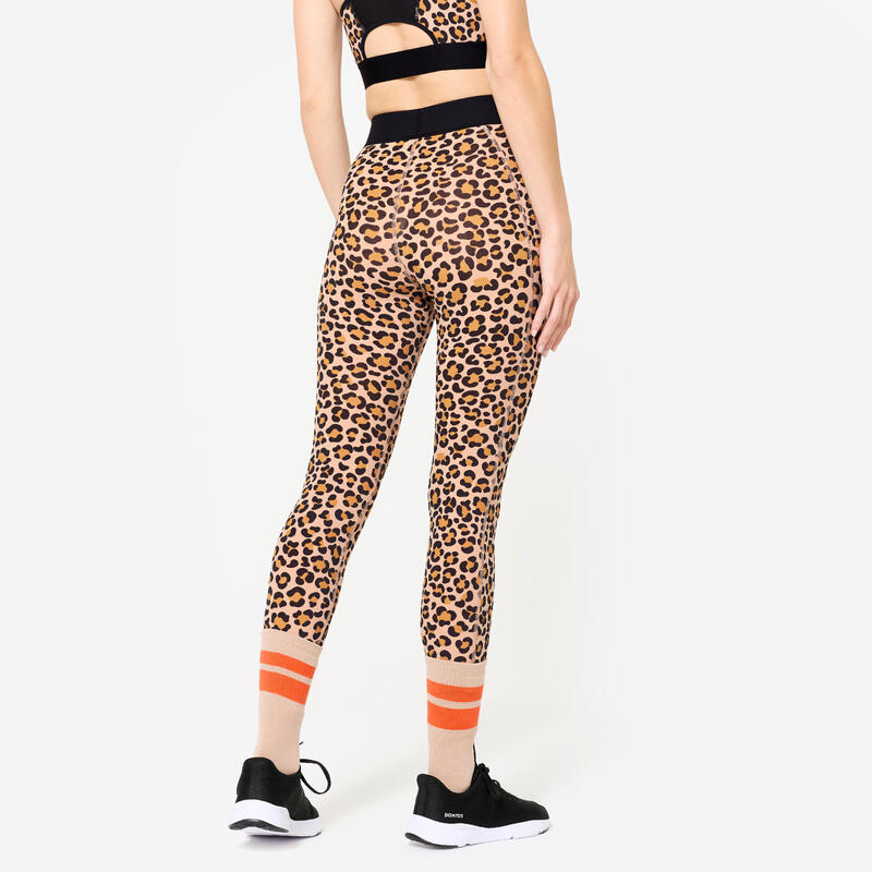 Legging met luipaardprint in beperkte oplage dames, cappuccinobruin