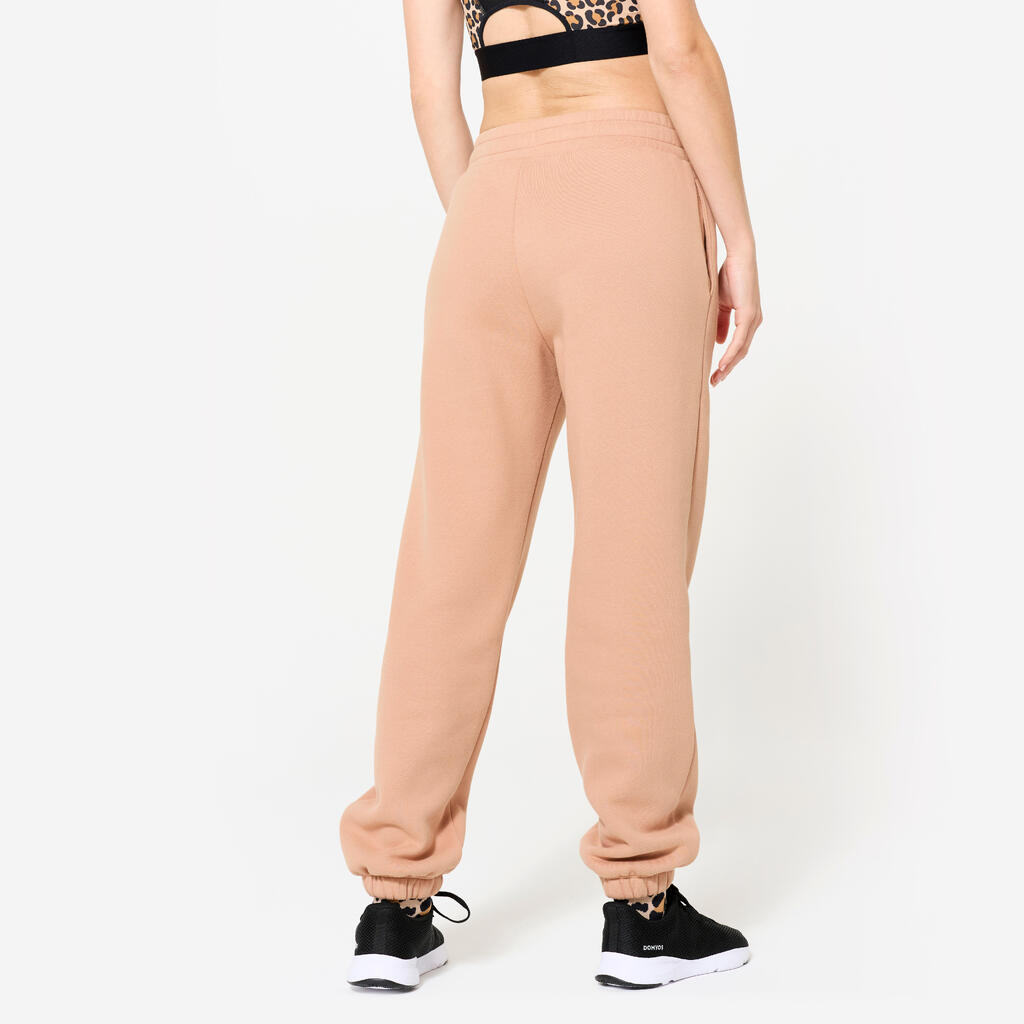 Women's fitness fleece warm pant, red