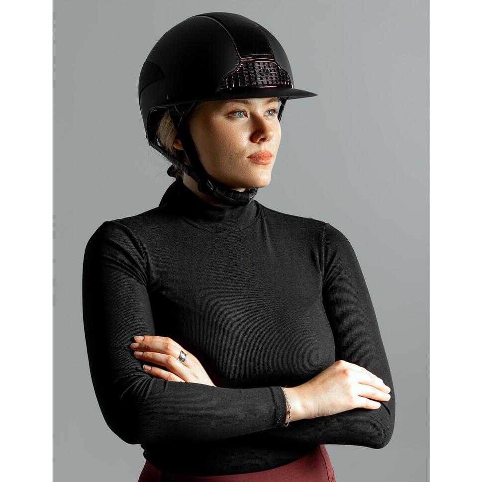 Kask jeździecki Premium krótki daszek, czarny Equus Brand