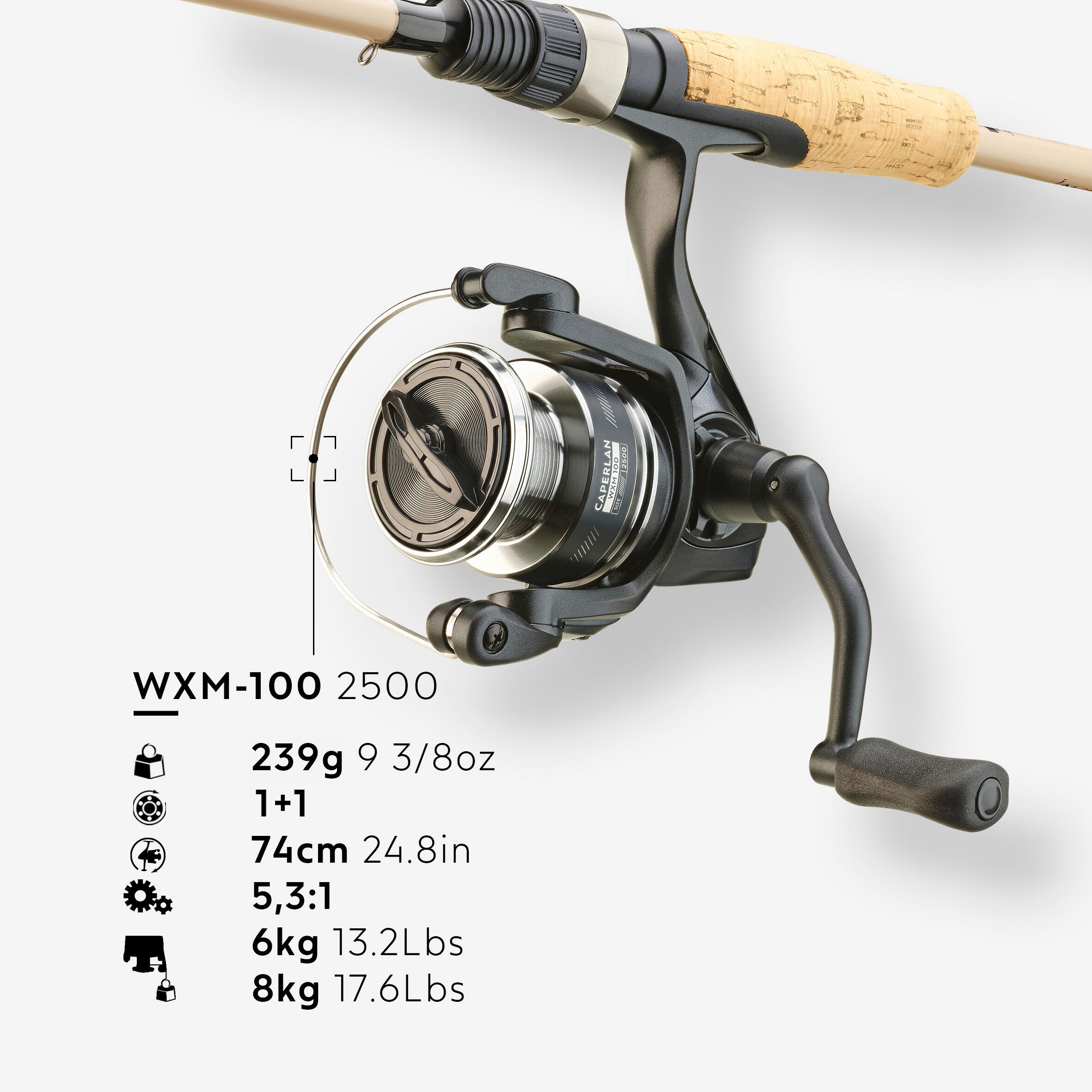 Lure Fishing Combo - WXM 100 2.40 MH (10-30 G) - CAPERLAN