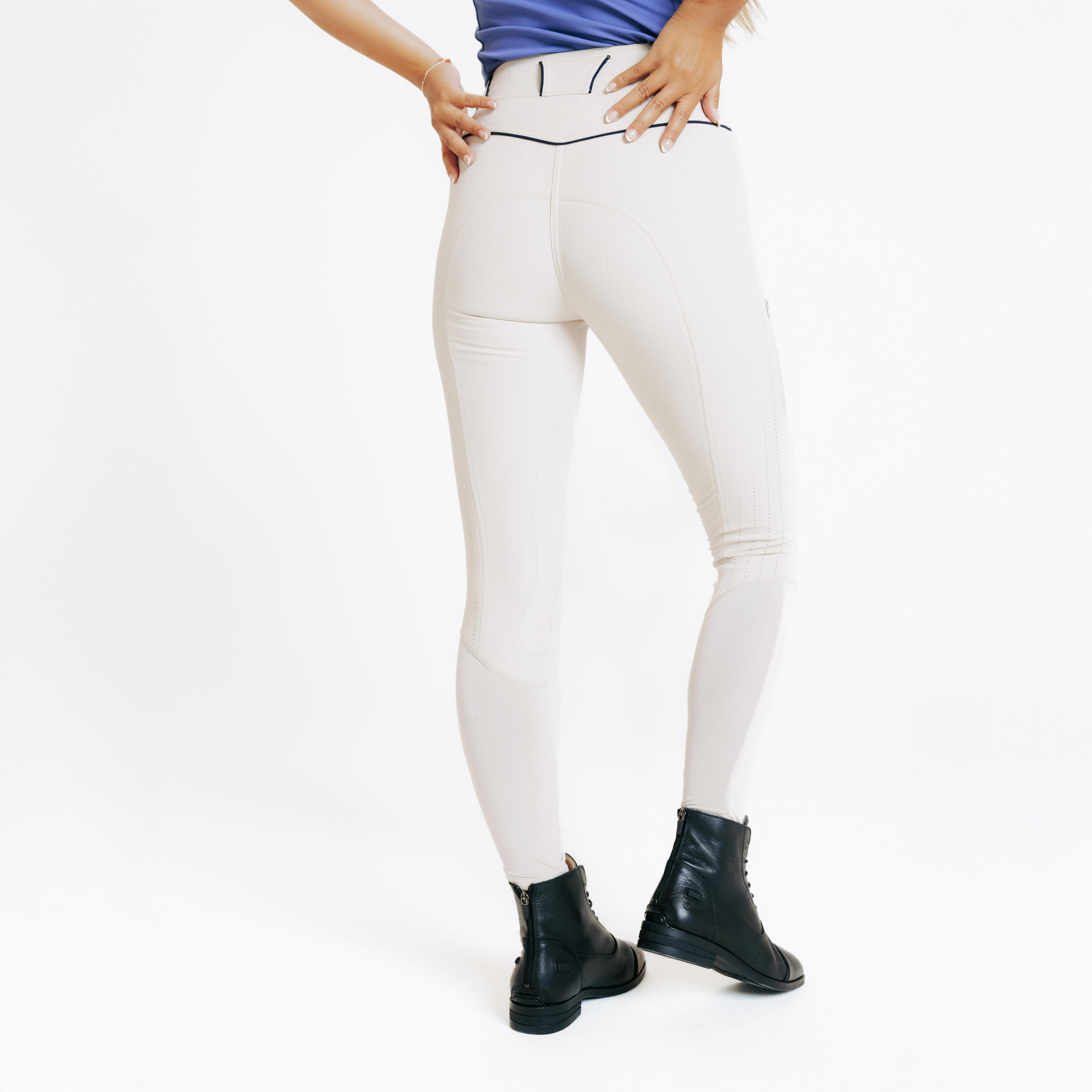 Pantalon d'équitation ultraléger femme - beige 4/9