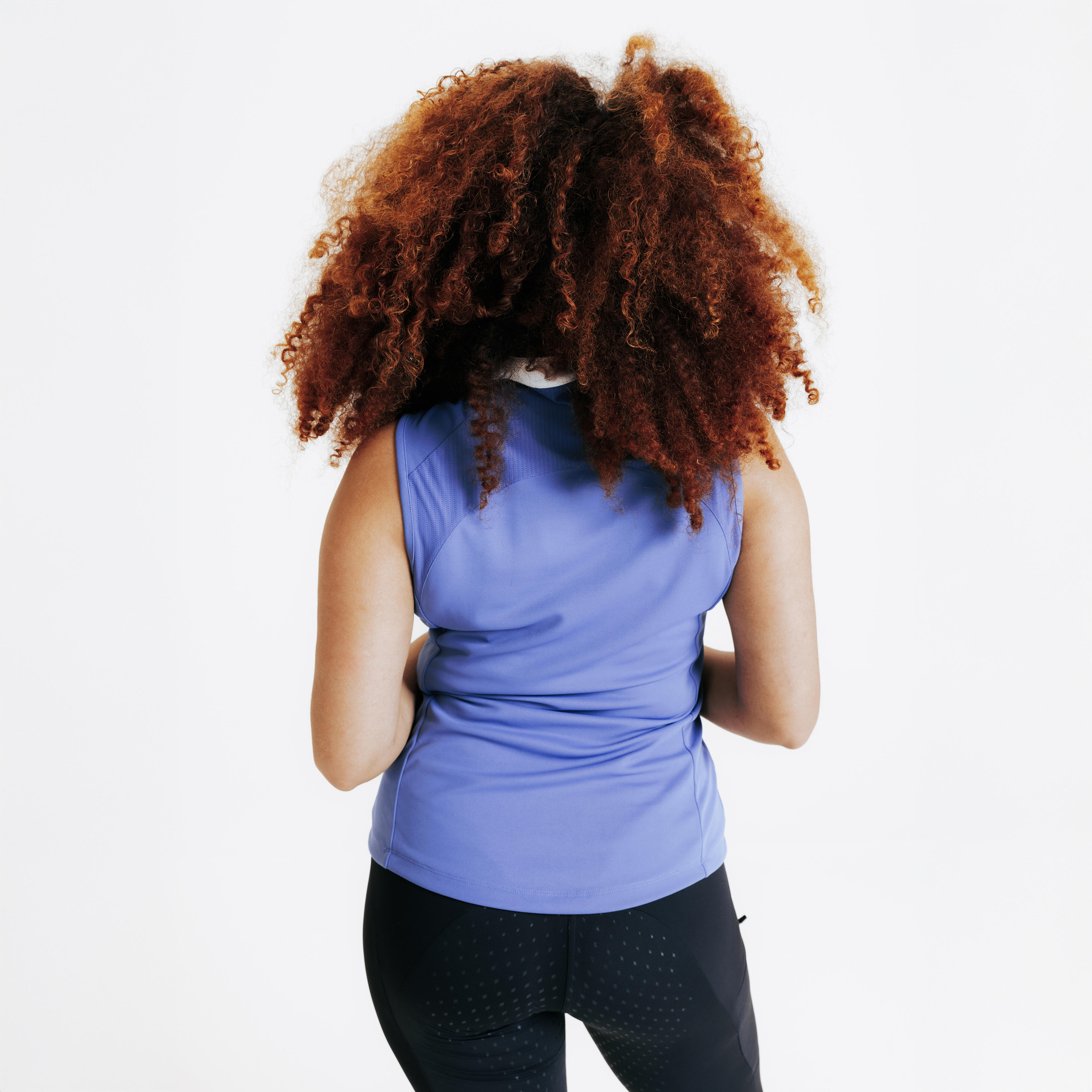 Women's Horse Riding Mesh Tank Top 500 - Comet Blue