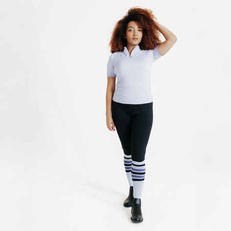 Women's Full Grip Horse Riding Leggings 500 - Black
