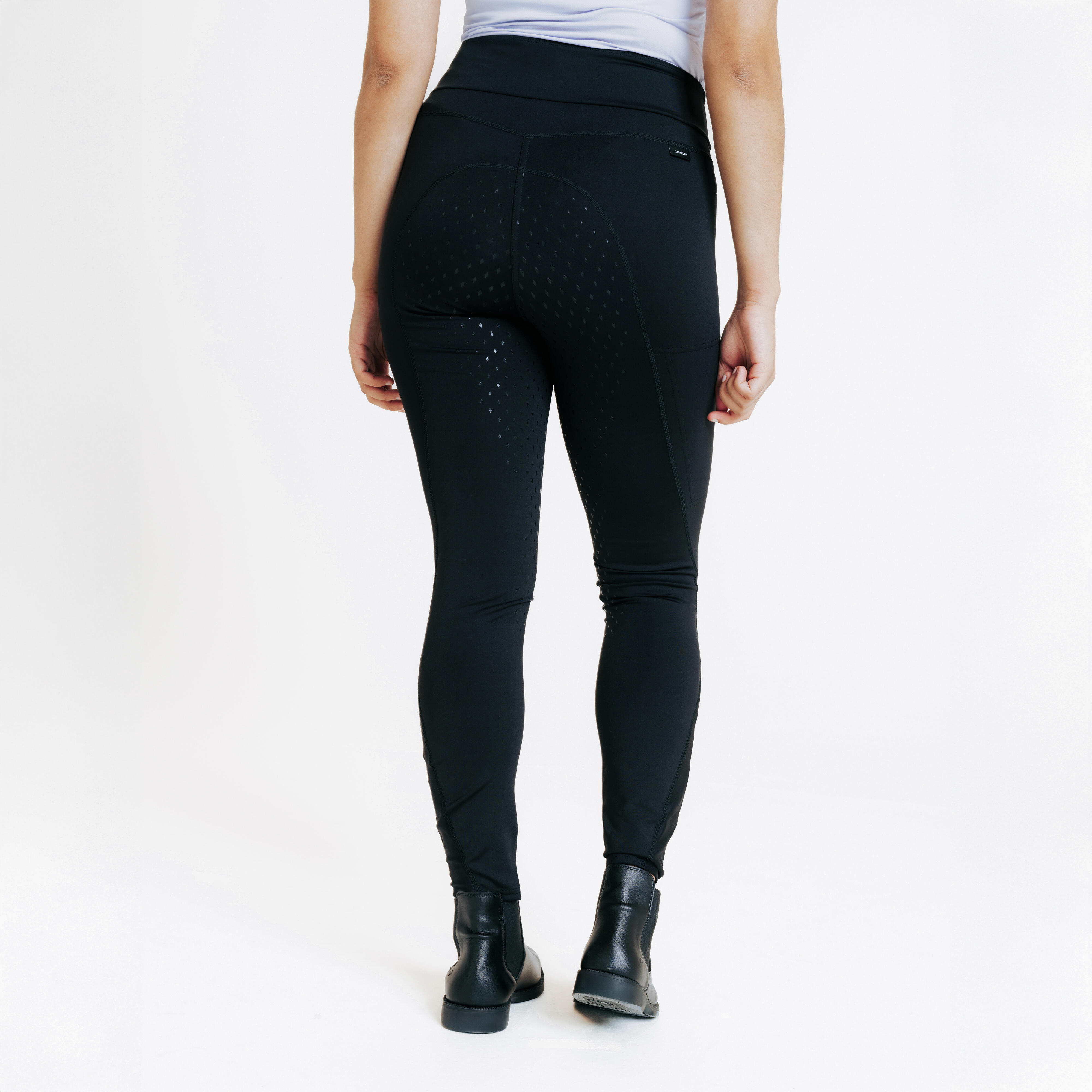 Women's Full Grip Horse Riding Leggings 500 - Black