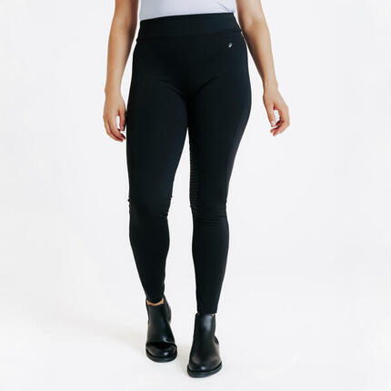 Reitleggings 500 Full Grip Damen blau