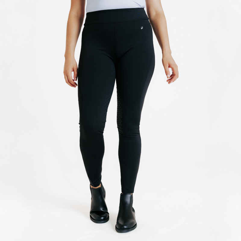 Women's Full Grip Horse Riding Leggings 500 - Black