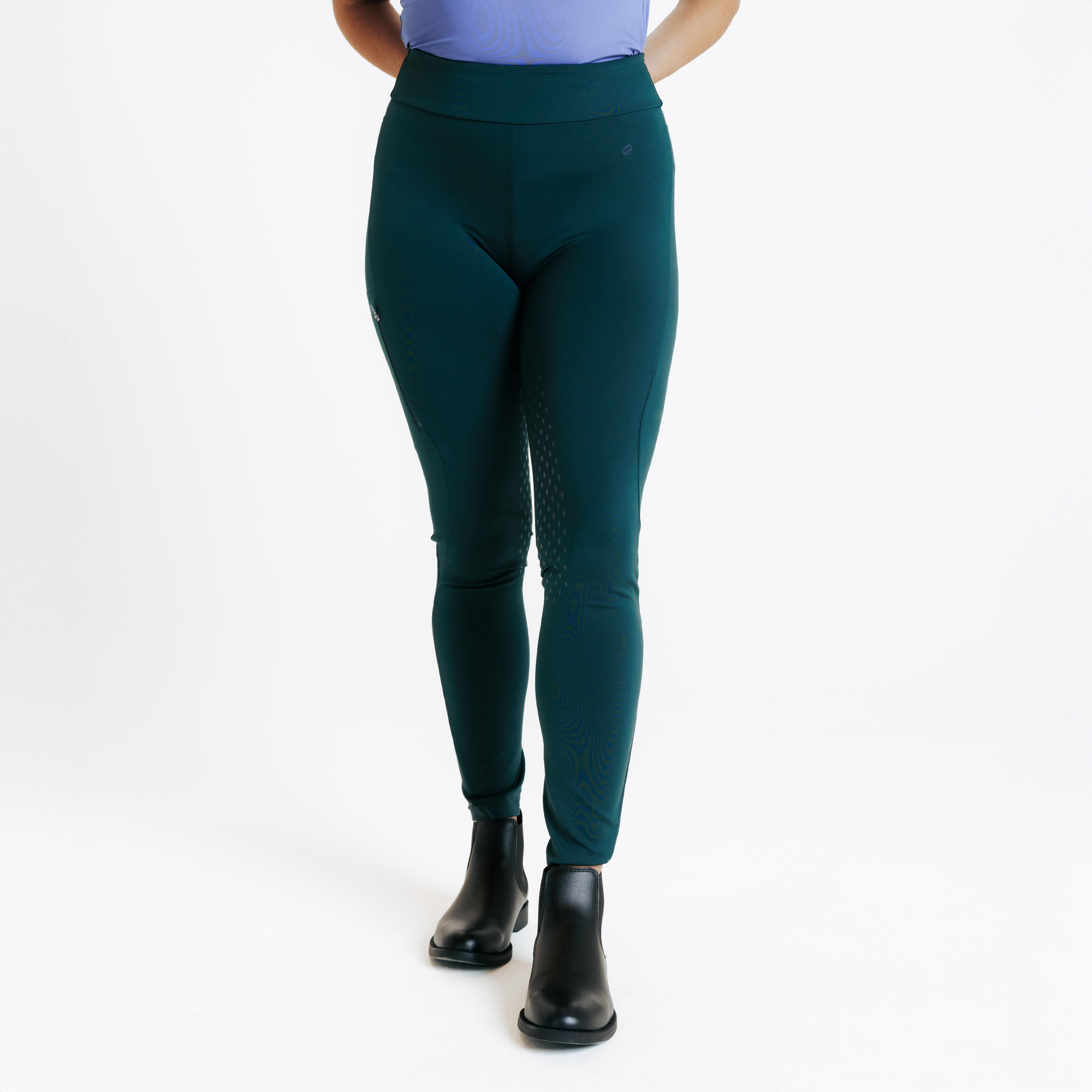 Legging d'équitation fullgrip femme - 500 vert - FOUGANZA