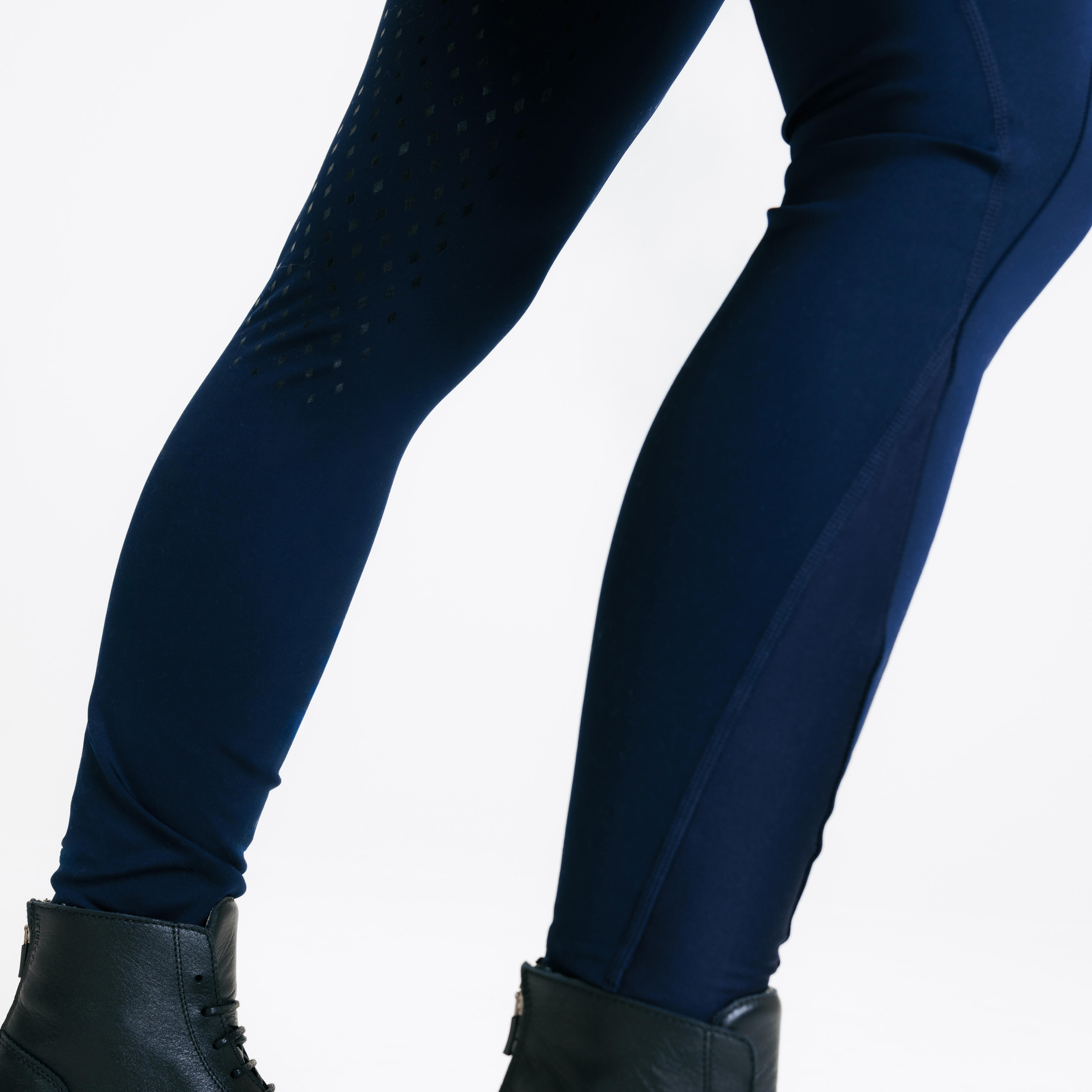 Legging d'équitation full grip femme - 500 bleu - FOUGANZA