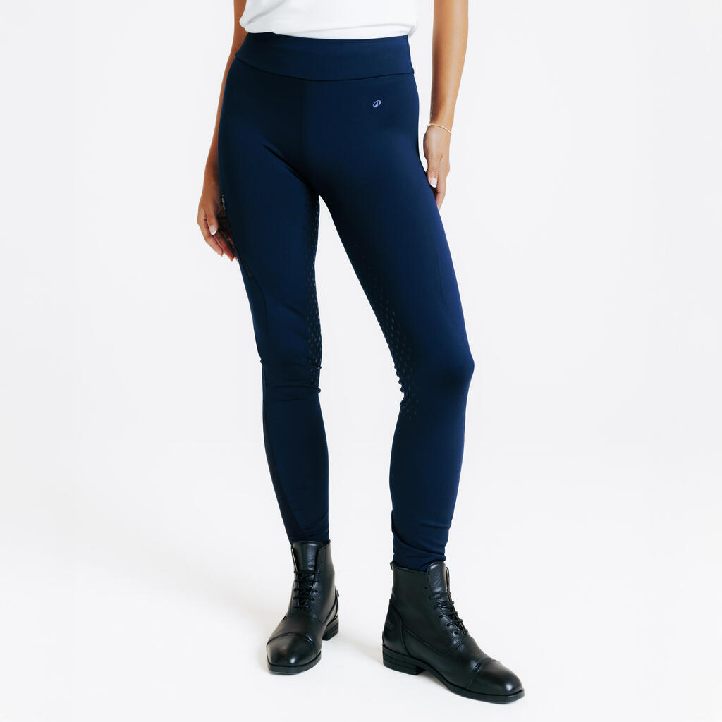 Legging équitation full grip Femme - 500 marine