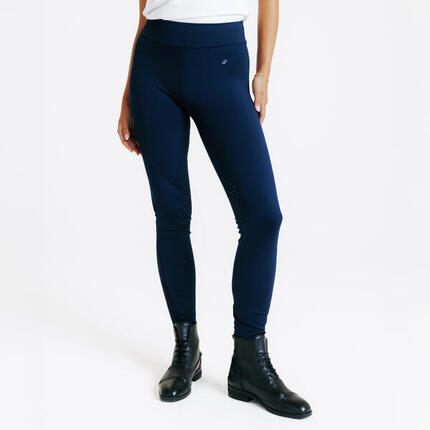 Reitleggings 500 Full Grip Damen grün