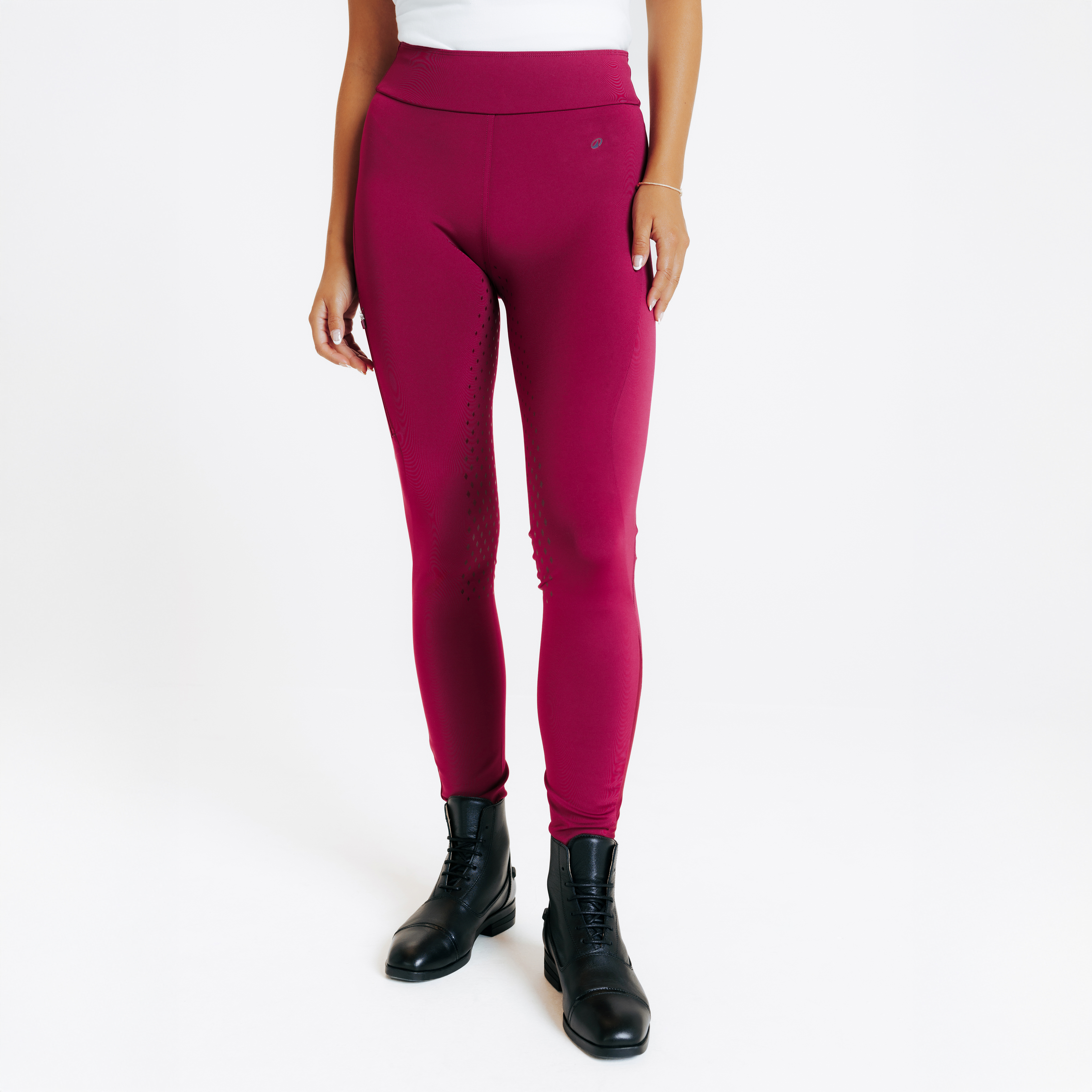 Legging équitation full grip femme - 500 violet cerise - Equitation - Fouganza- Clubs - Entreprises - Collectivités - Associations