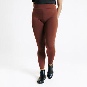 Leggings Mallas Equitación 500 Full Grip Mujer Marrón