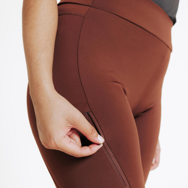 Legging équitation full grip femme - 500 marron