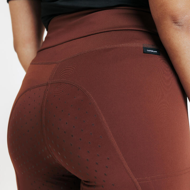 Legging équitation full grip femme - 500 marron