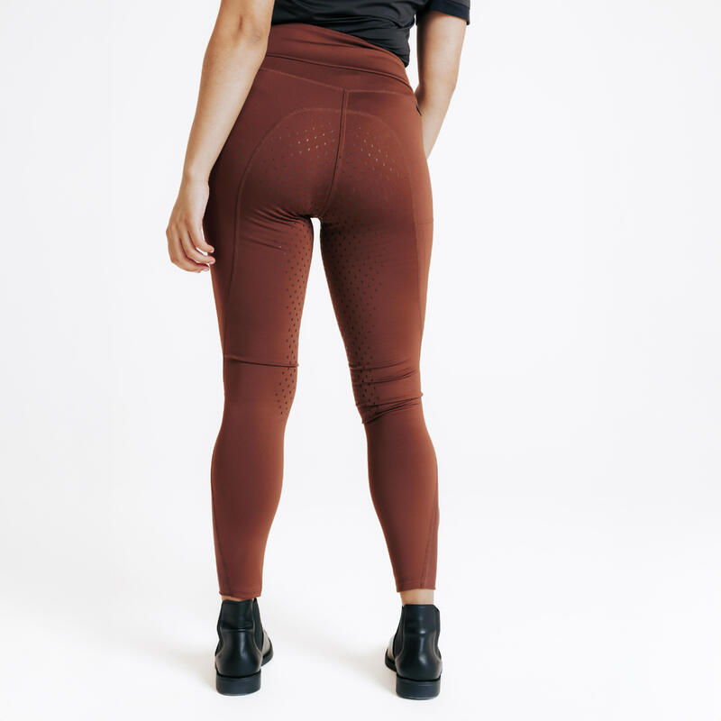 Legging équitation full grip femme - 500 marron