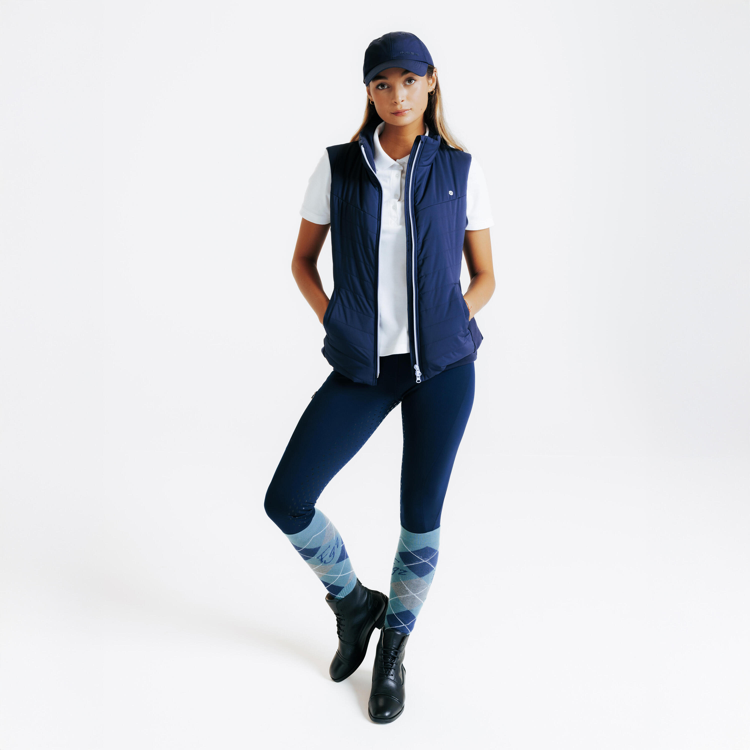 Reitweste 500 Damen marineblau  2/6