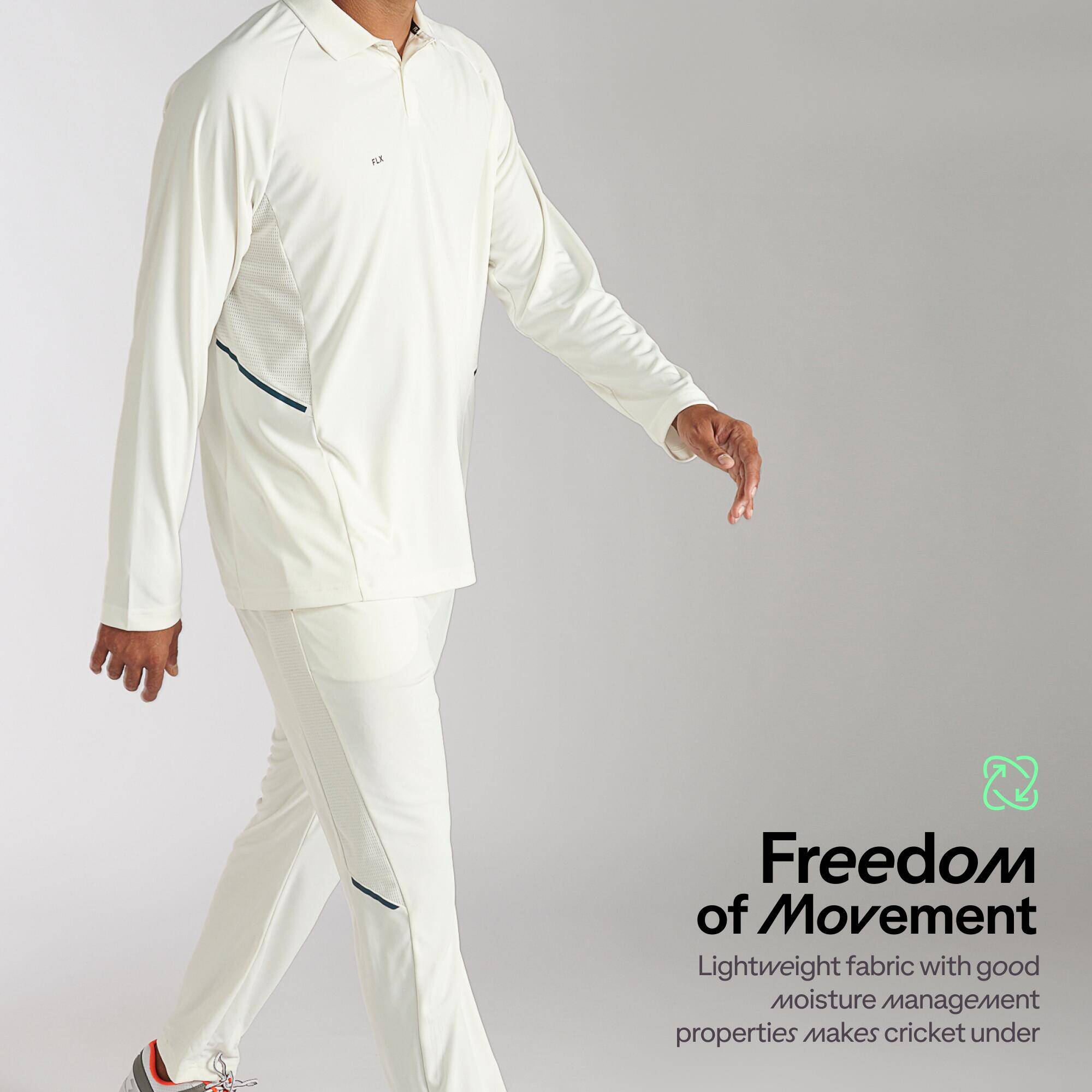 Men Cricket Short Sleeved Polo Tshirt Comfort P500 - White -  2