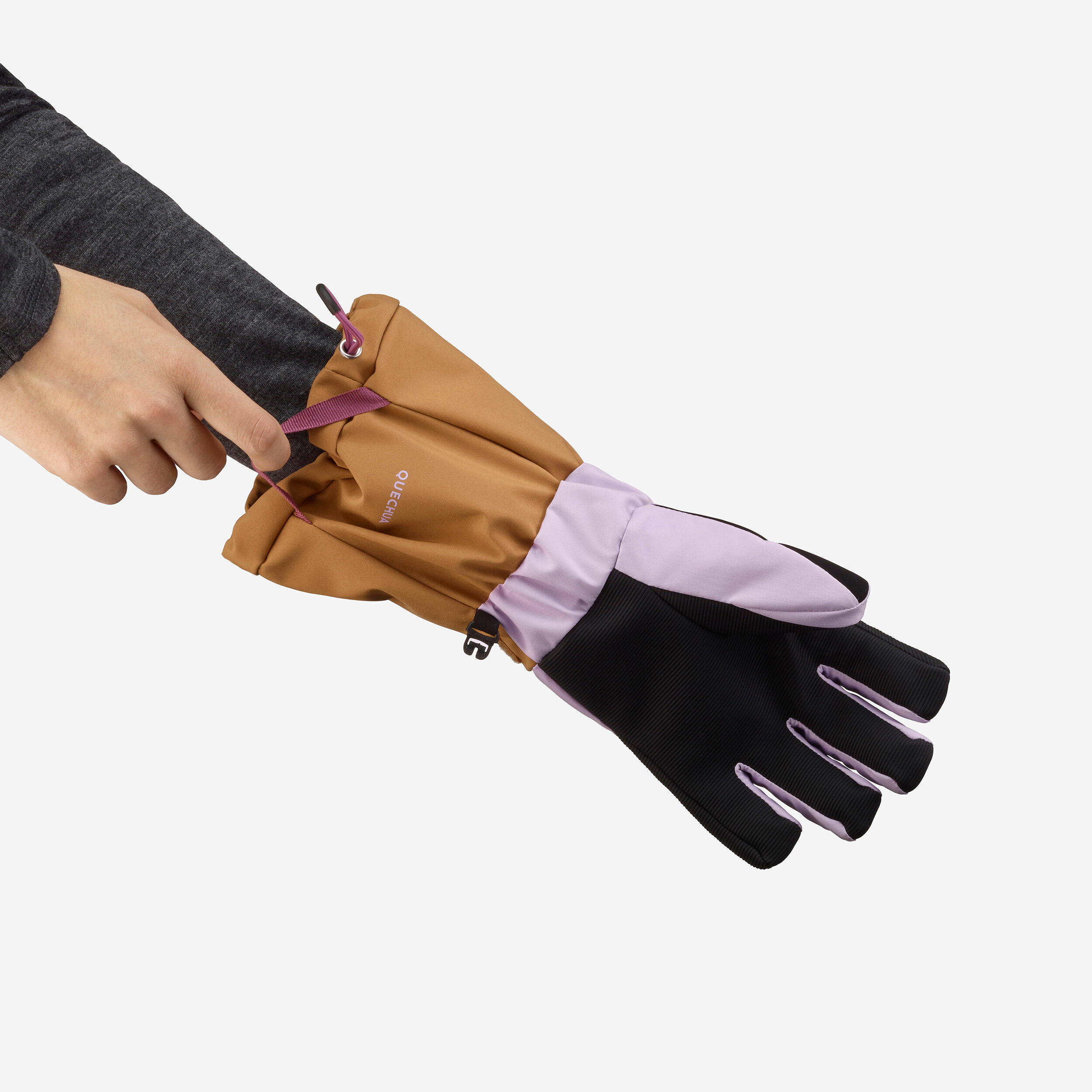 Kids’ Warm and Waterproof Ski Gloves, 500 Long Age 6–14 - WEDZE