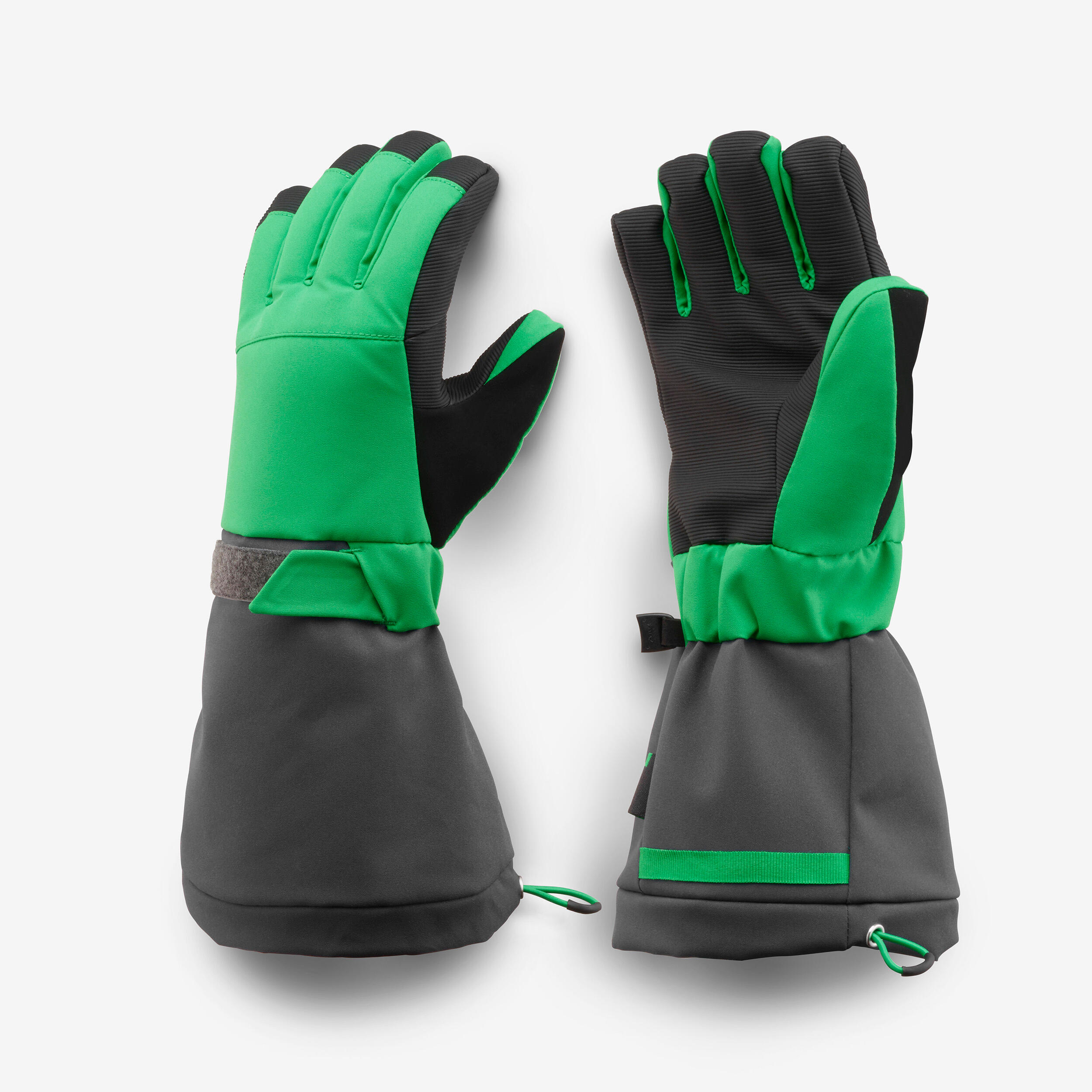 Kids’ Warm and Waterproof Ski Gloves, 500 Long Age 6–14 - WEDZE