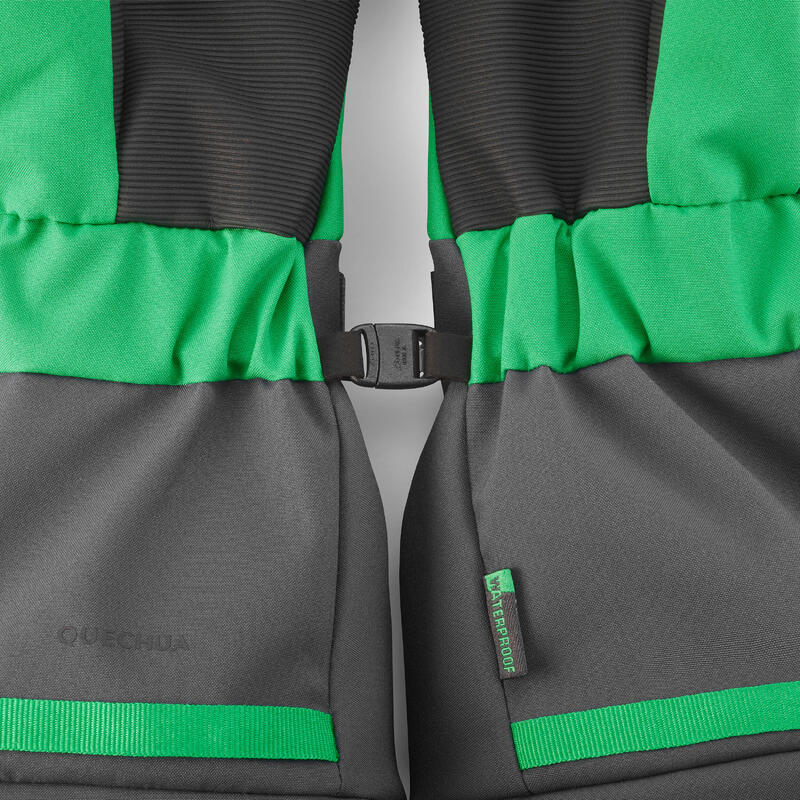 Çocuk Kayak Eldiveni - 6/14 Yaş - Gri/Yeşil - SKI500 Long