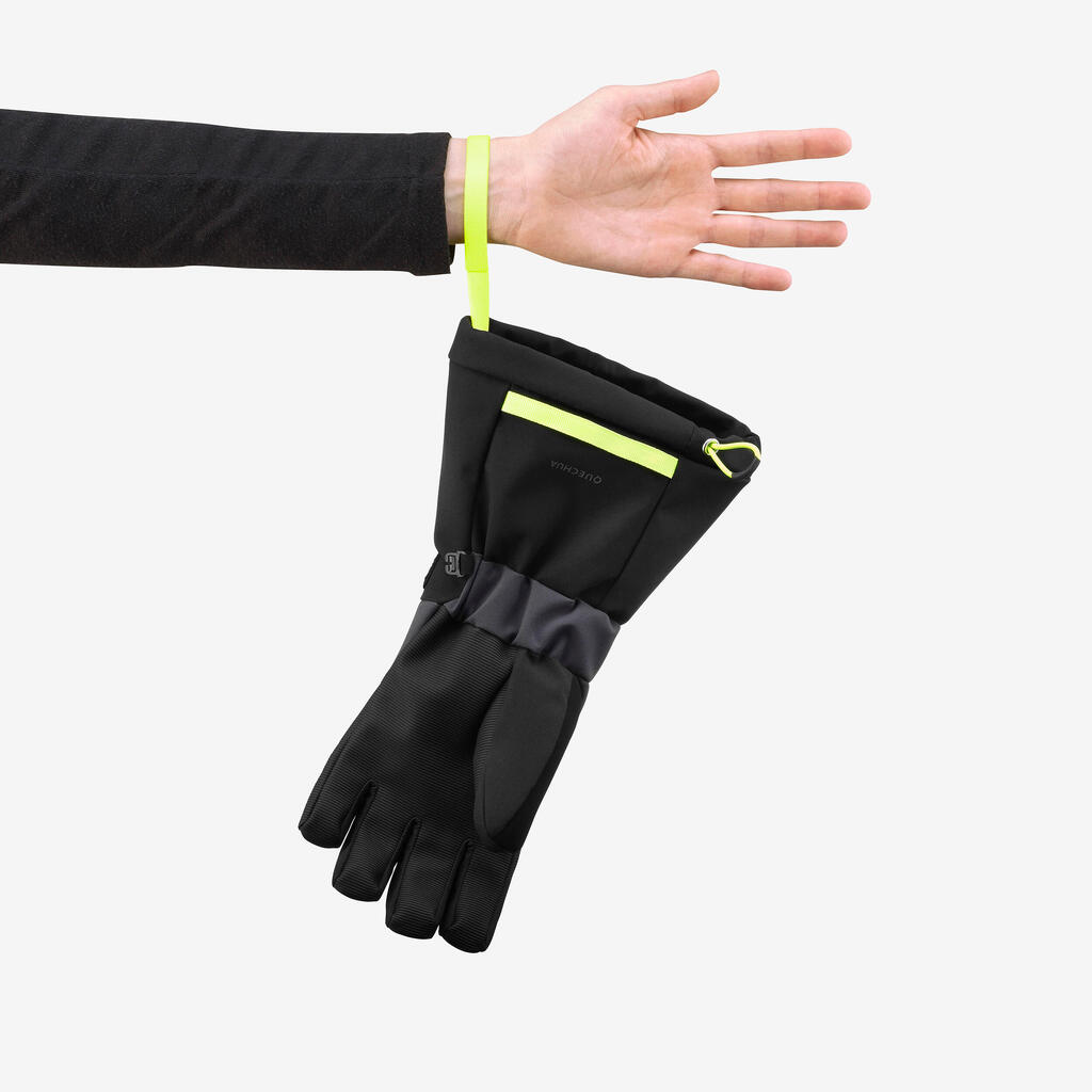 Skihandschuhe Kinder warm wasserdicht - 500 lang grün 