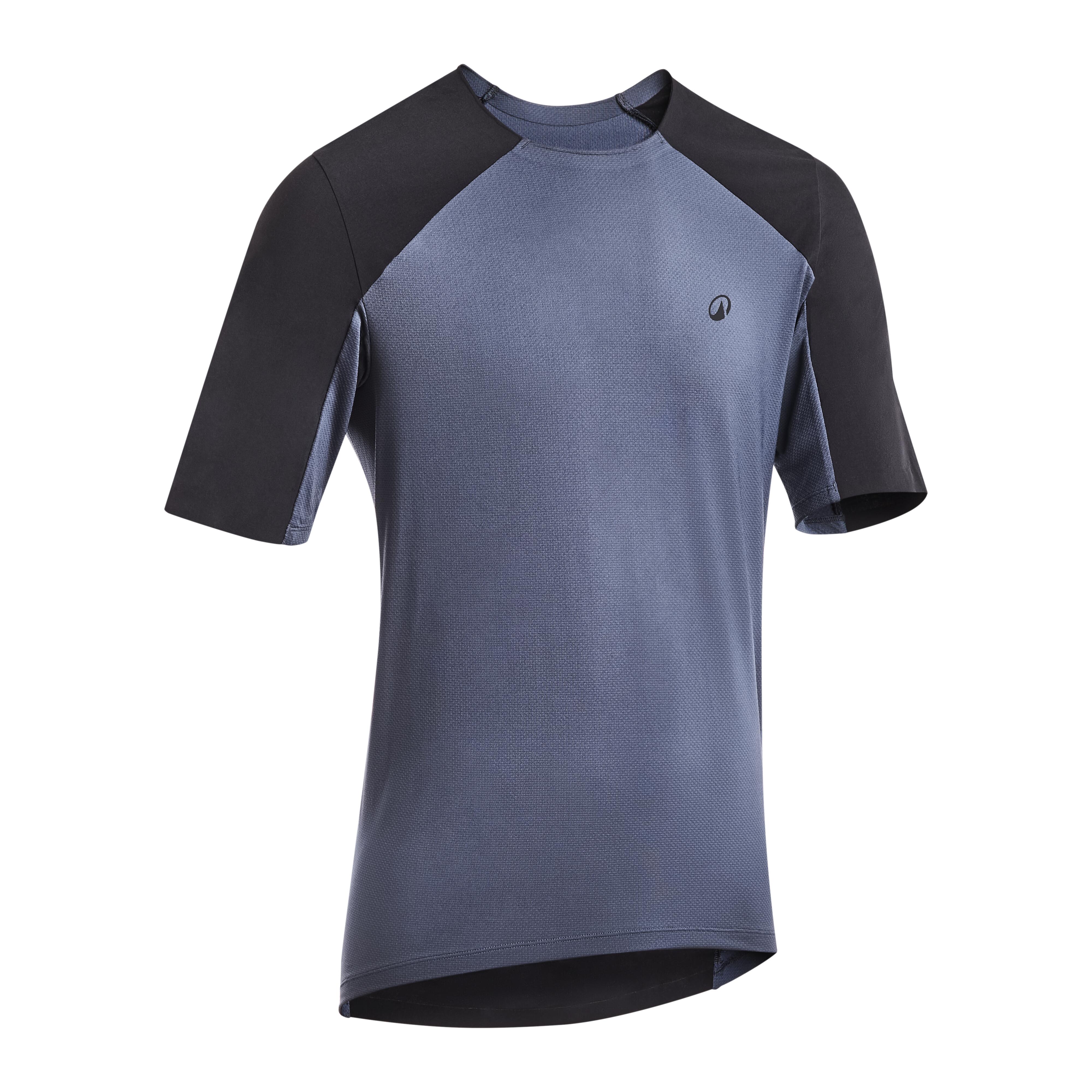 Men's Short-Sleeved Cycling Jersey - Cargo Grey/Black - ROCKRIDER