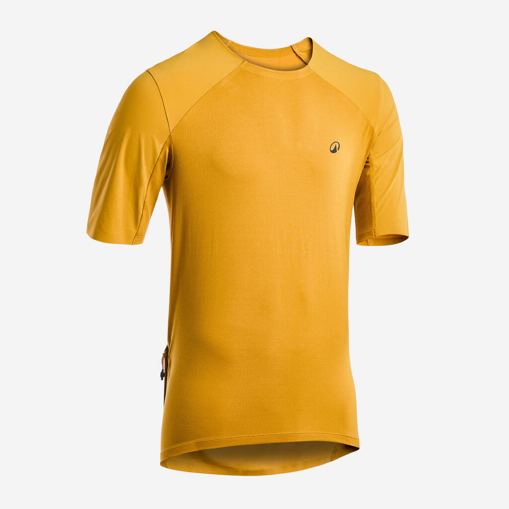 Men's short-sleeve cargo cycling jersey - Ochre