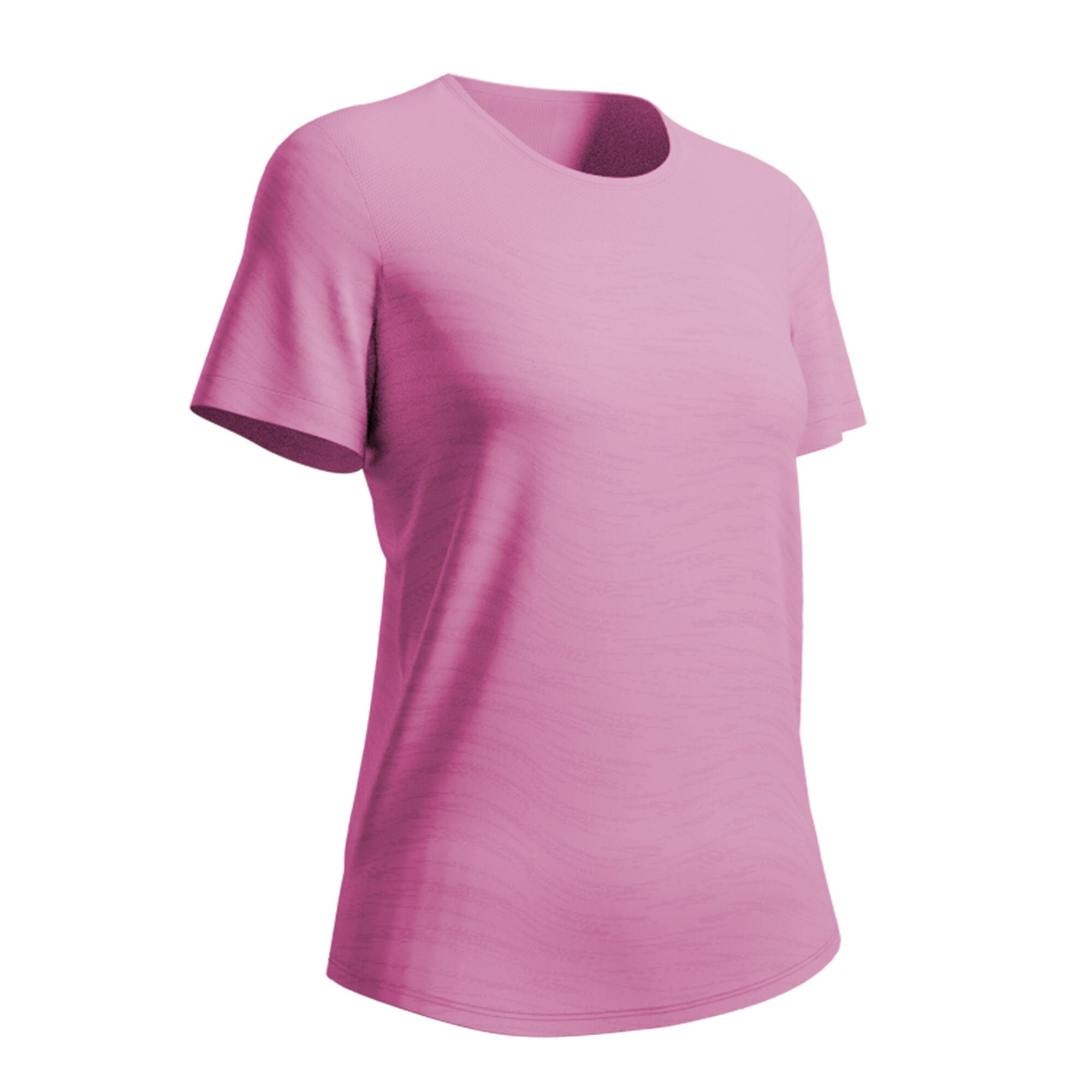 Women's Running & Trail Seamless T-Shirt - Run 500 Comfort Pink - KIPRUN