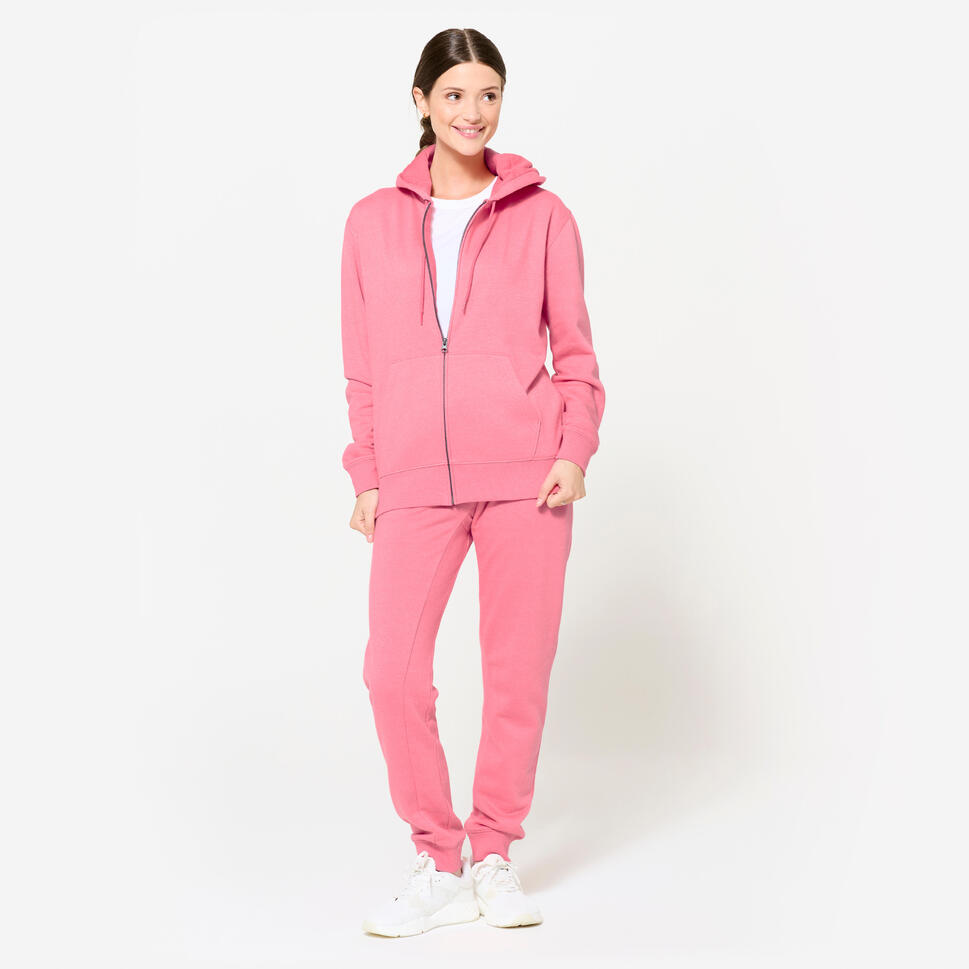 Bluza na zamek z kapturem damska Domyos Gym & Pilates