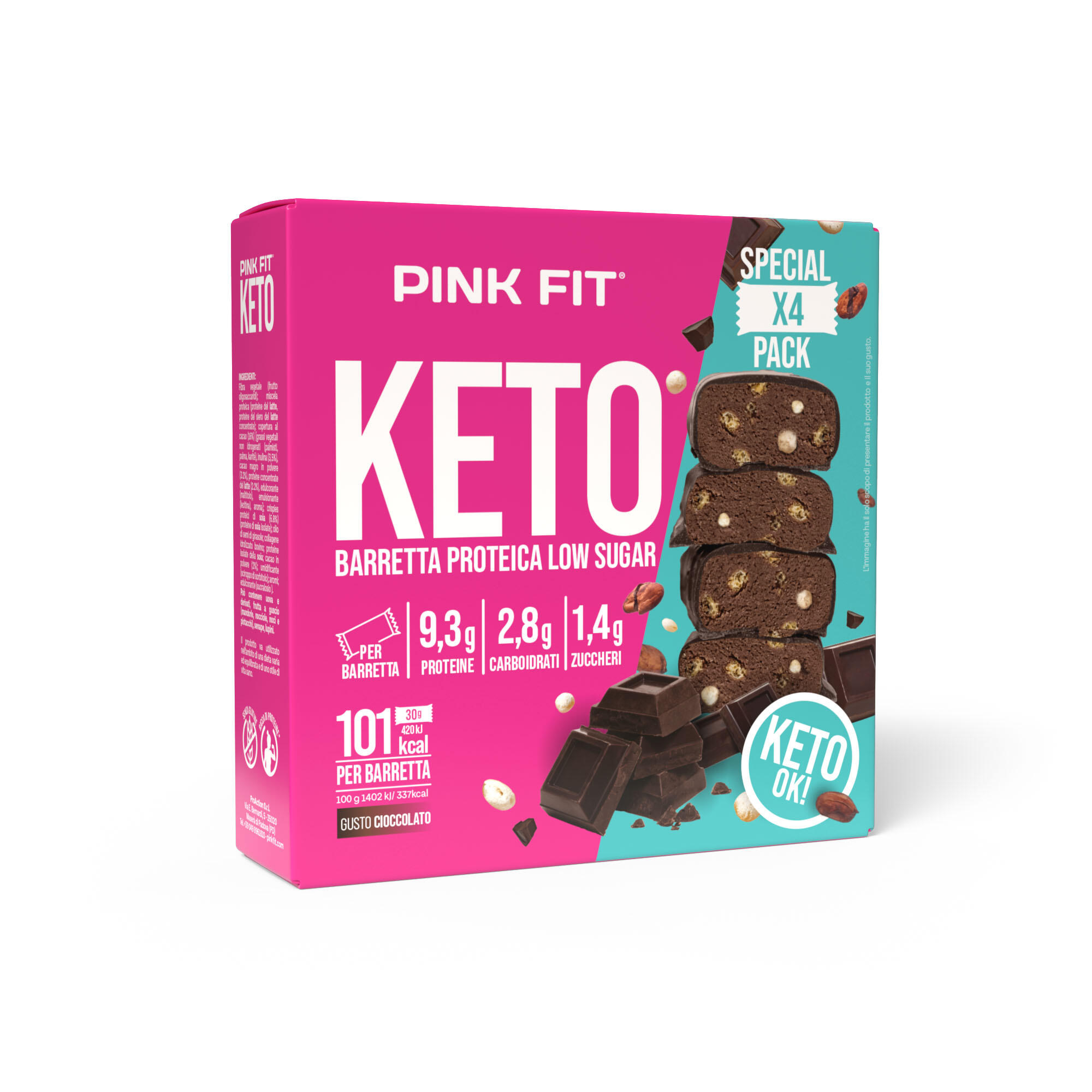 PROACTION Barretta proteica Keto Pink Fit Cioccolato