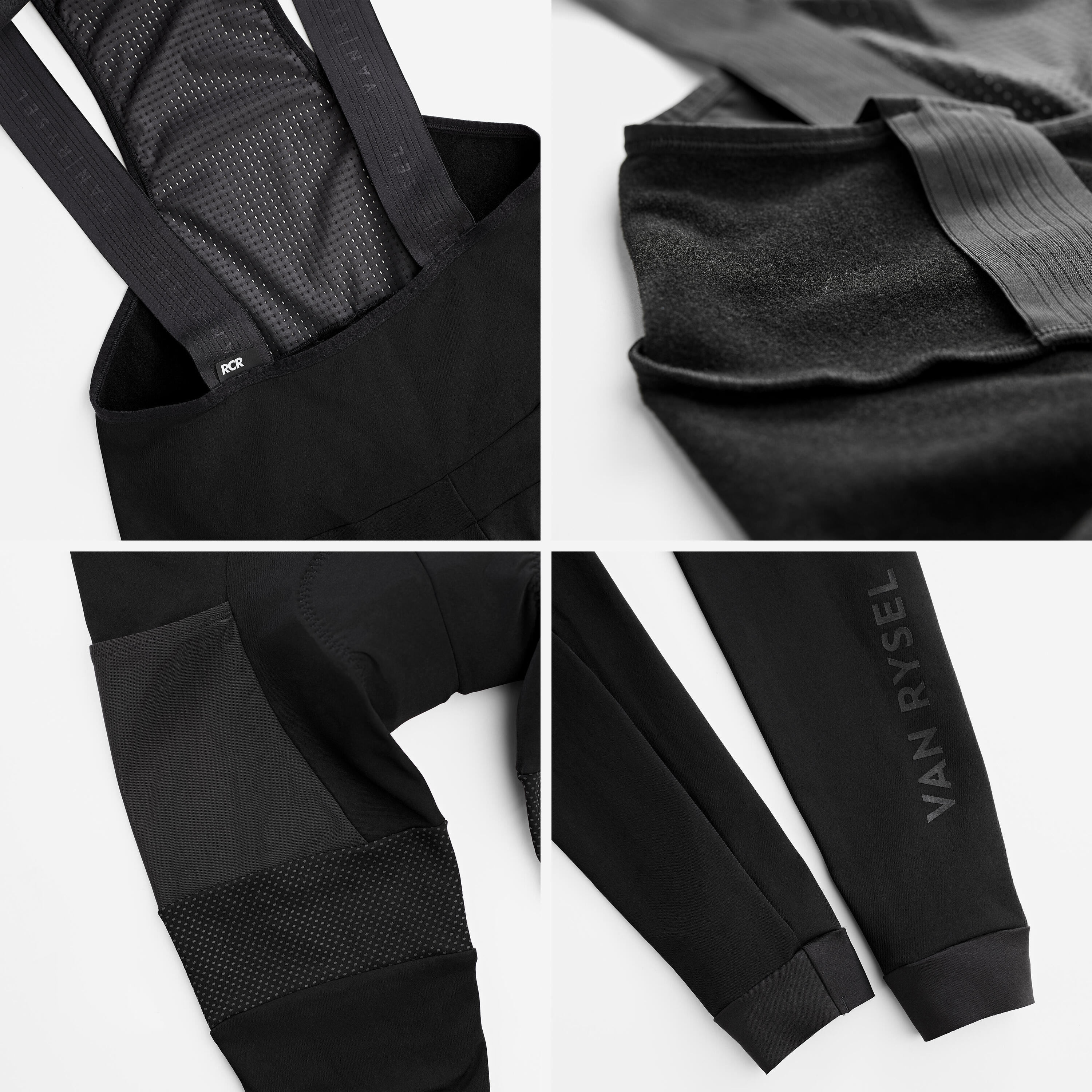 Men's Winter Road Cycling Tights Racer - Black 6/7