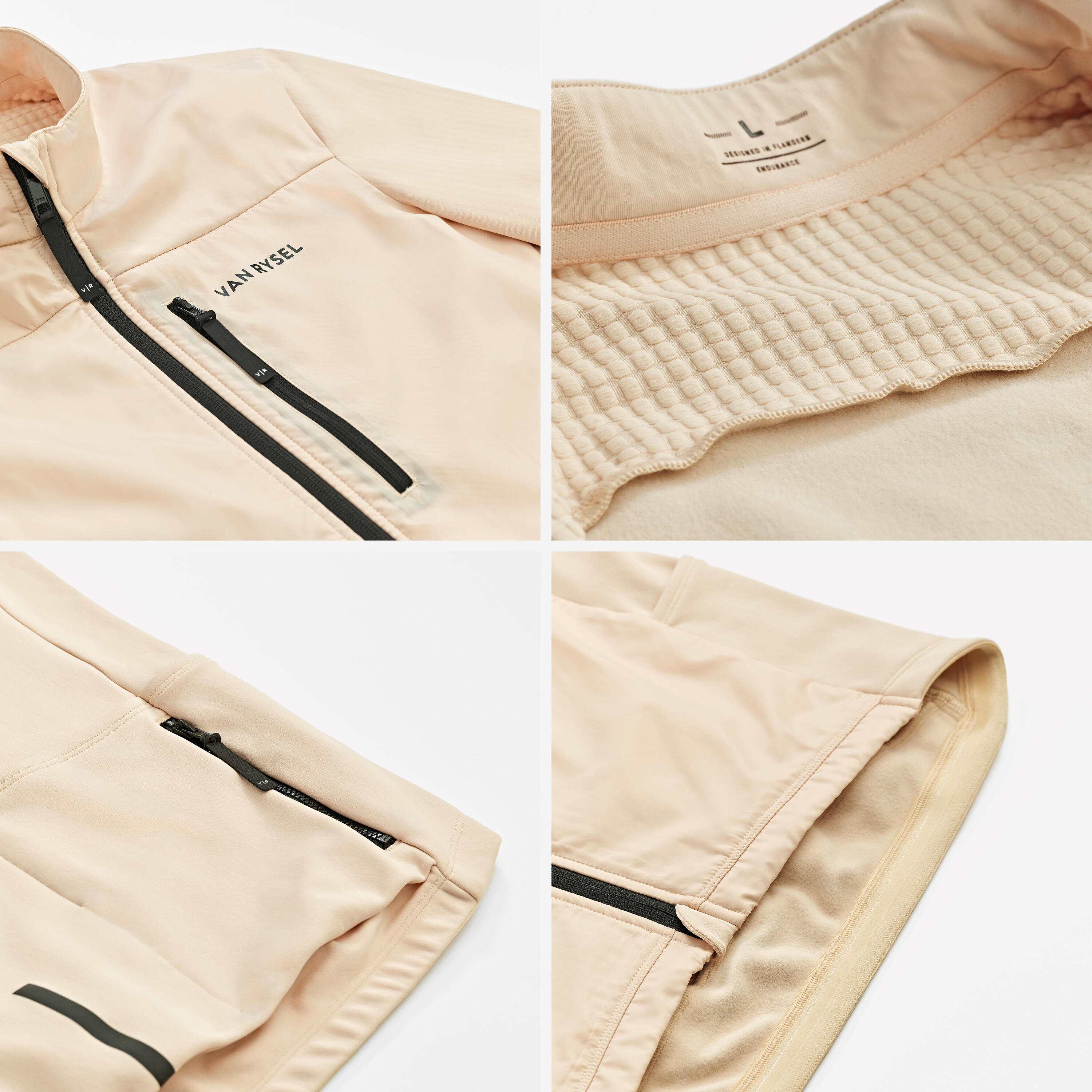 Maillot de vélo de route manches longues mi-saison homme, EDR beige 7/11