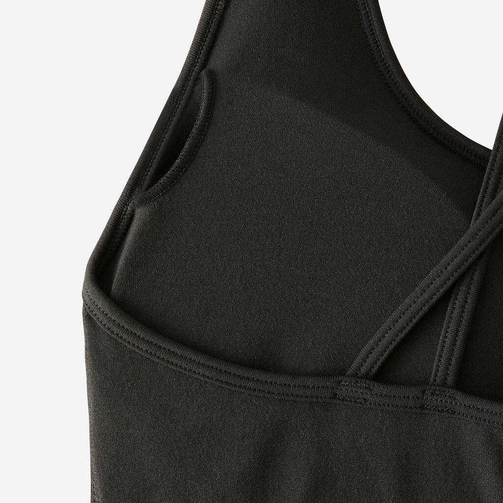 Brassière bretelles croisées maintien léger Femme, noir