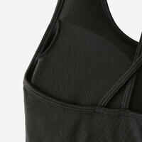Women's Light Support Sports Bra with Cross-Over Straps - Black