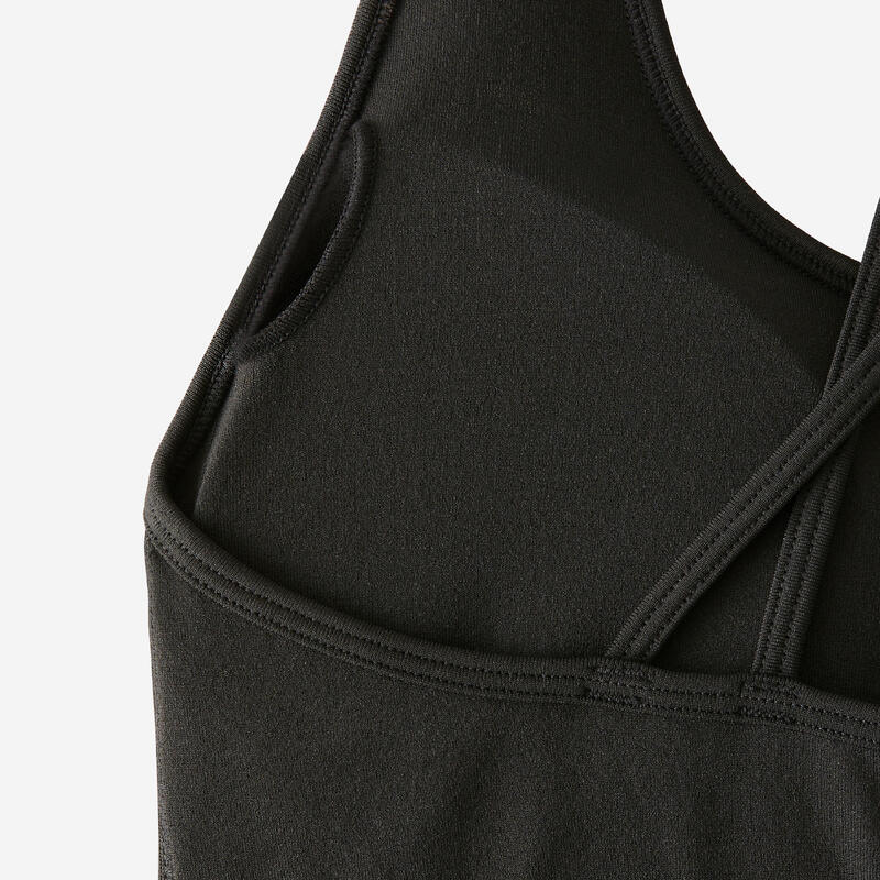 Brassière bretelles croisées maintien léger Femme, noir