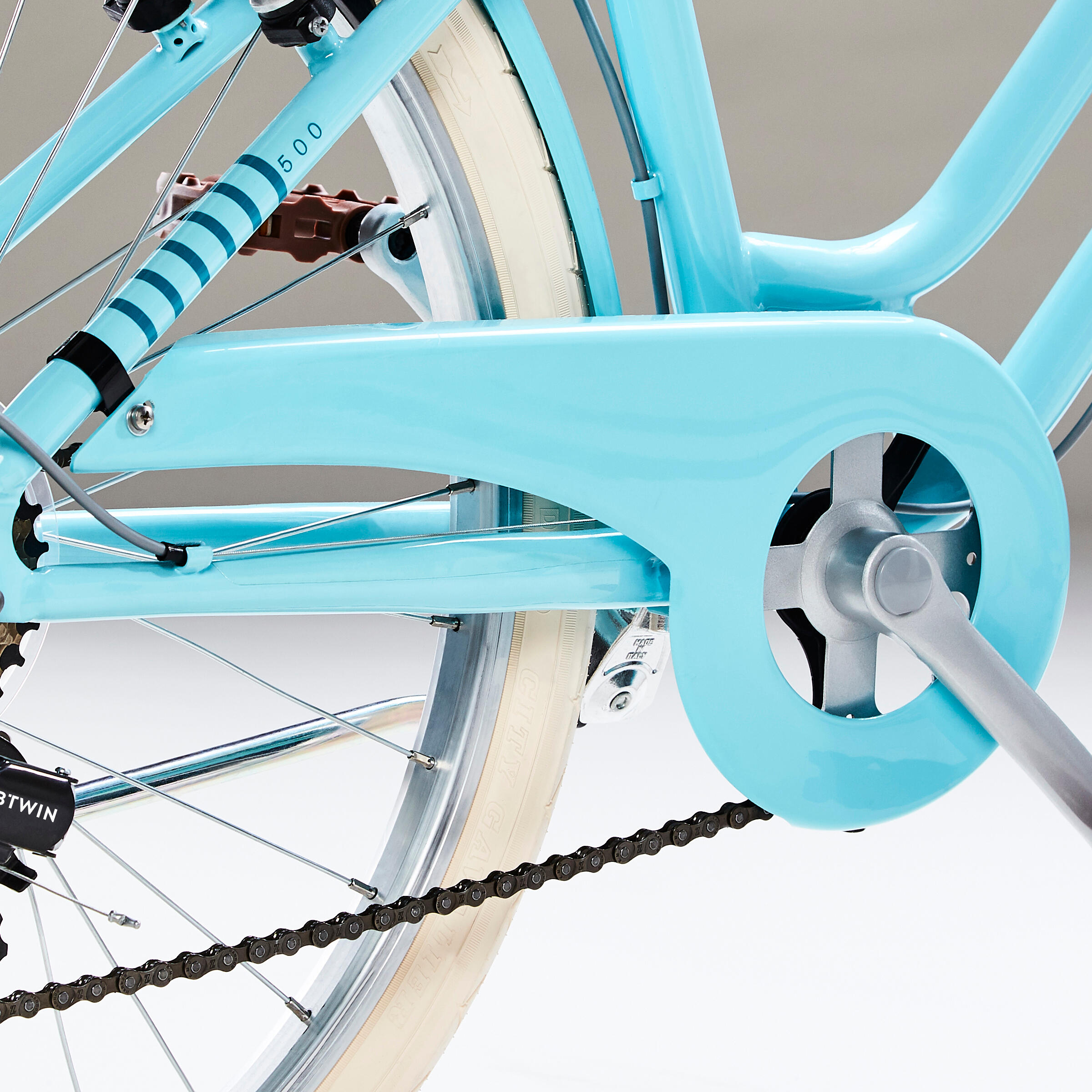 Bici città bambino 9 -12 anni ELOPS 500 azzurra 24 POLLICI 4/10
