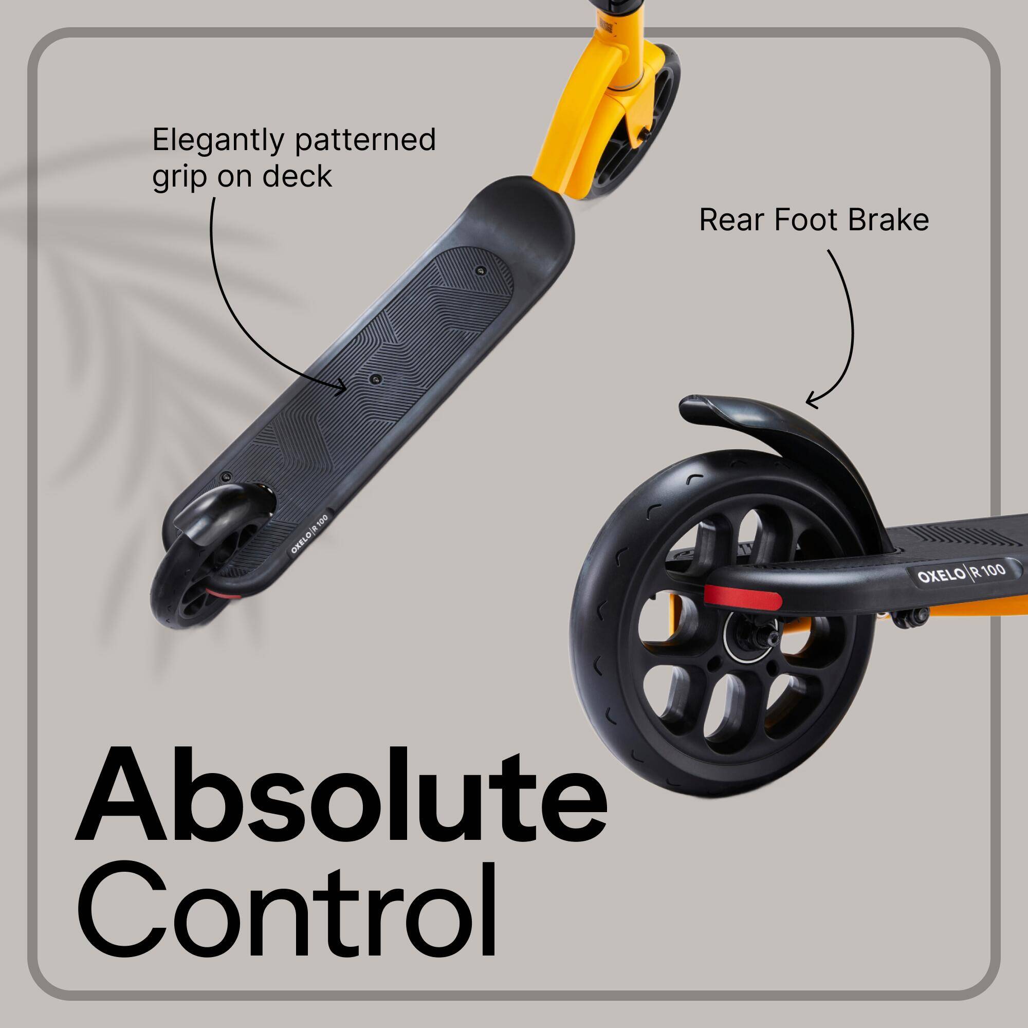 Adult Scooter R100 - Yellow -  4